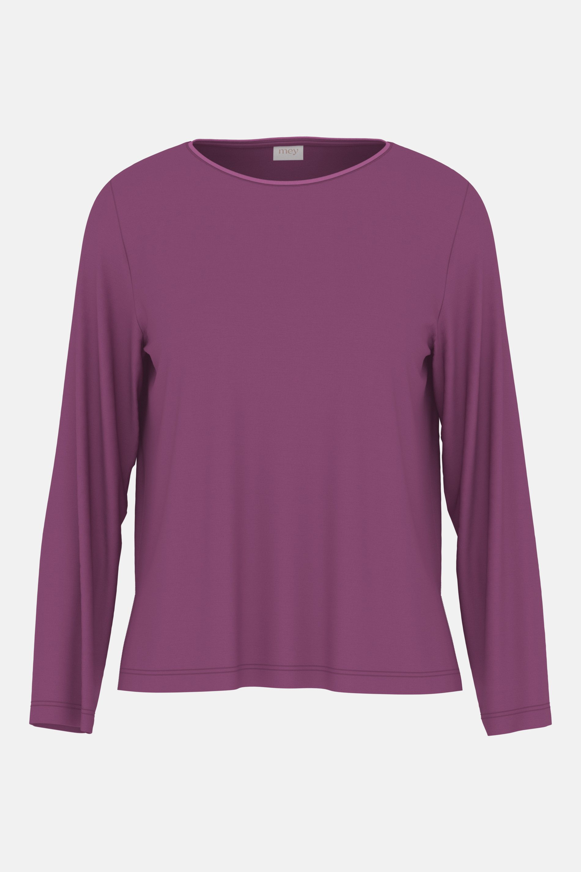 Mey Pyjamaoberteil Mey Langarm-Shirt Serie Pure Chic Uni T-Shirt (1-tlg) Premium Pyjamashirt, weiches Modal, Satin-Details