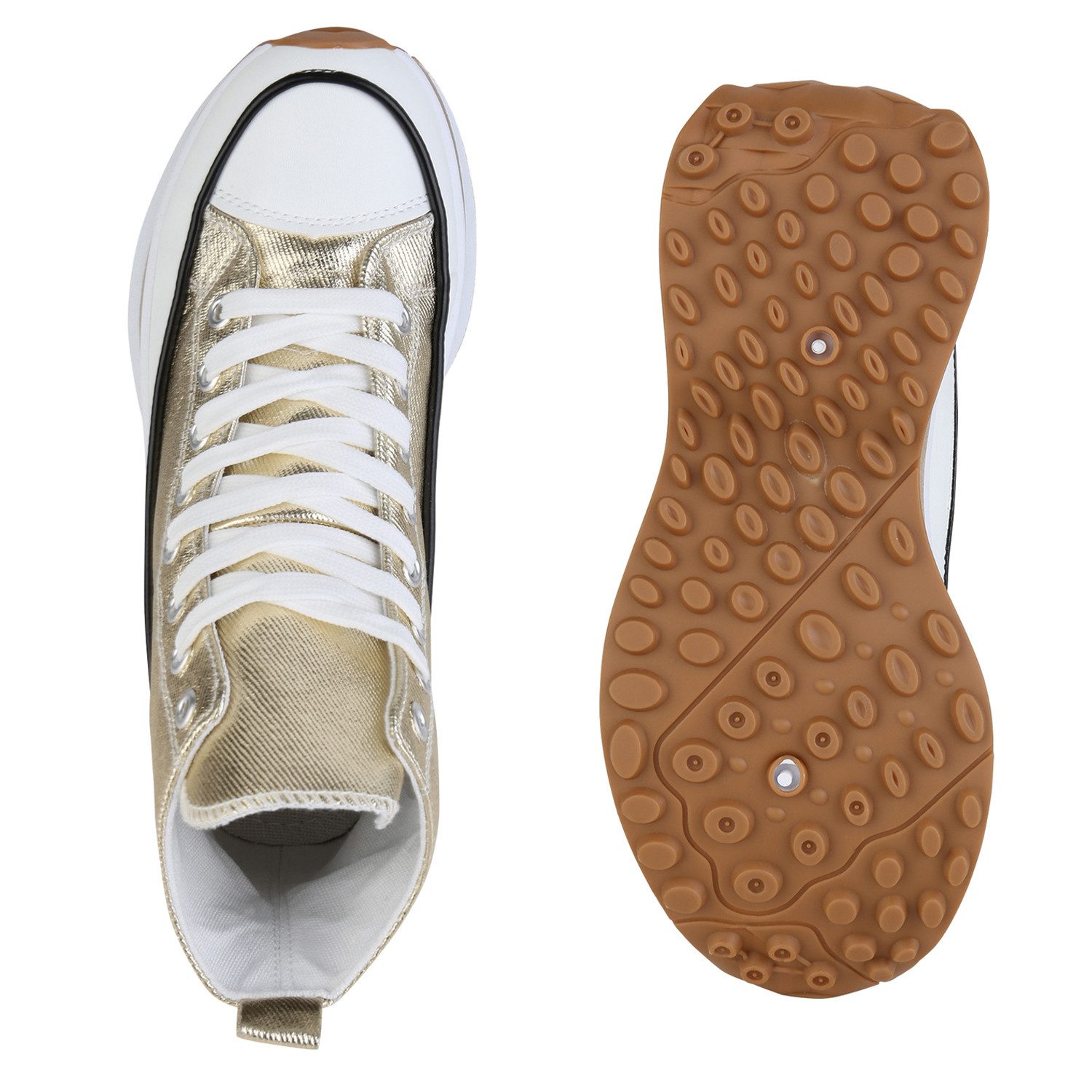 VAN HILL 841393 Plateausneaker Damen Plateau Sneaker Schnürer Profil-Sohle günstig online kaufen