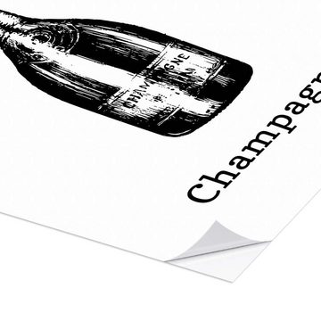 Posterlounge Wandfolie Editors Choice, Champagne., Bar Illustration