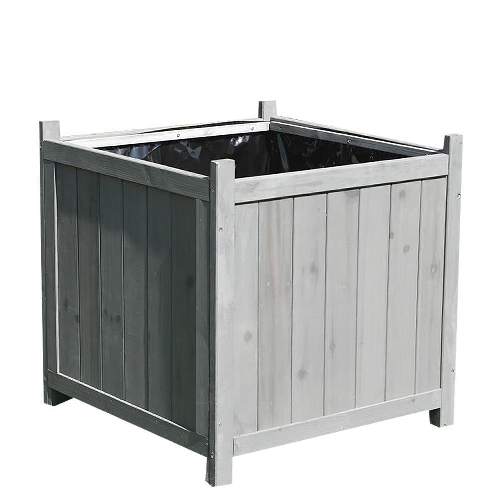 Mucola Blumentopf Blumenkübel 50x50cm Grau Pflanzkasten günstig online kaufen