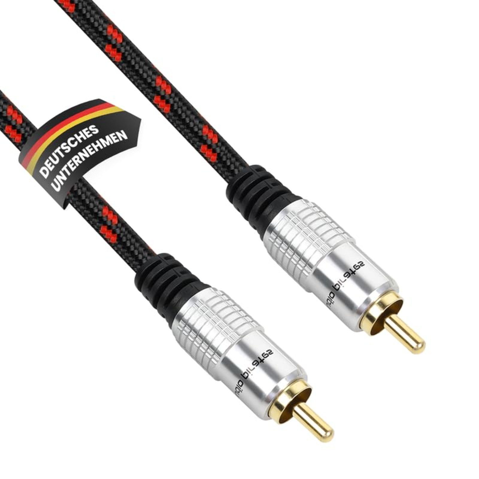 audio pirates Subwoofer Kabel 4-Fach geschirmt Audio-Kabel, Cinch, (150 cm), OFC, vergoldet - Komfortklasse