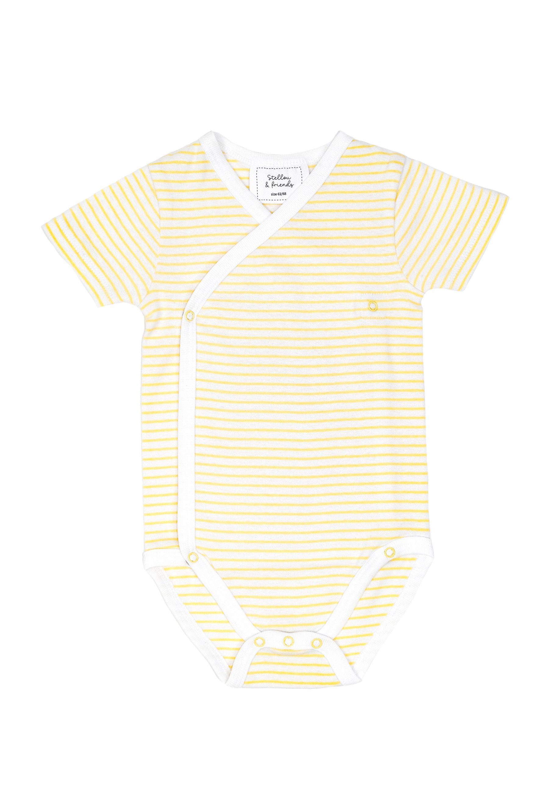 friends gelb 3tlg. Stellou Kurzarmwickelbody Kurzarm-Wickelbody-Set & Set) (3-er Baby