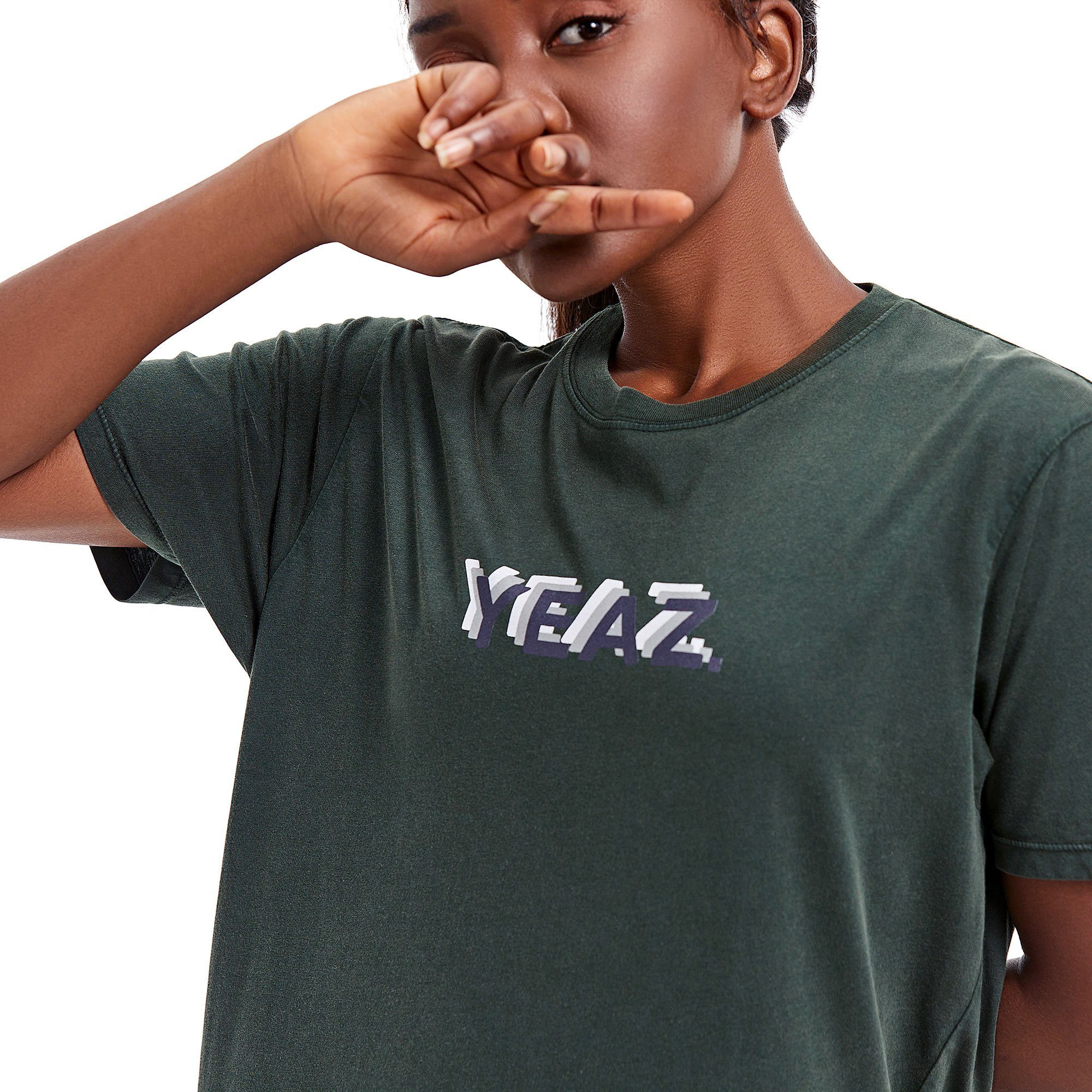 YEAZ T-Shirt CHAWLAY T-Shirt T-Shirt im Vintage Look aus hochwertigem veganem Material-Mix