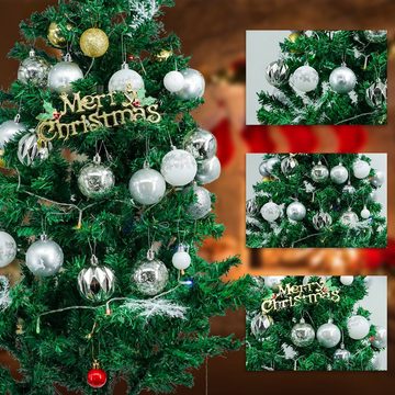 CALIYO Weihnachtsbaumkugel 50 Stücke Weihnachtsbaumschmuck-Set Recycling (50 St), Gemälde & funkelndem Weihnachtsbaumschmuck als Thema