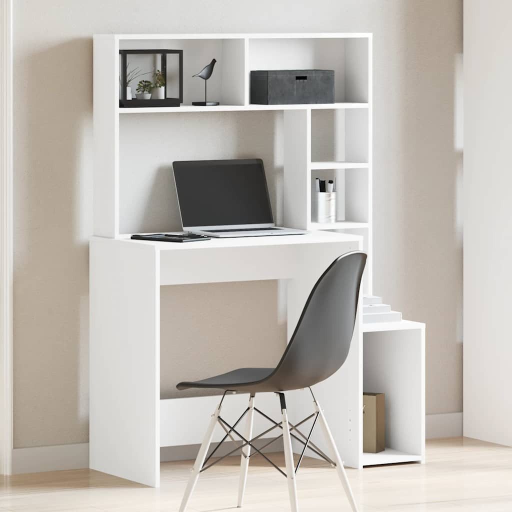 vidaXL Schreibtisch Schreibtisch mit Regal Weiß günstig online kaufen