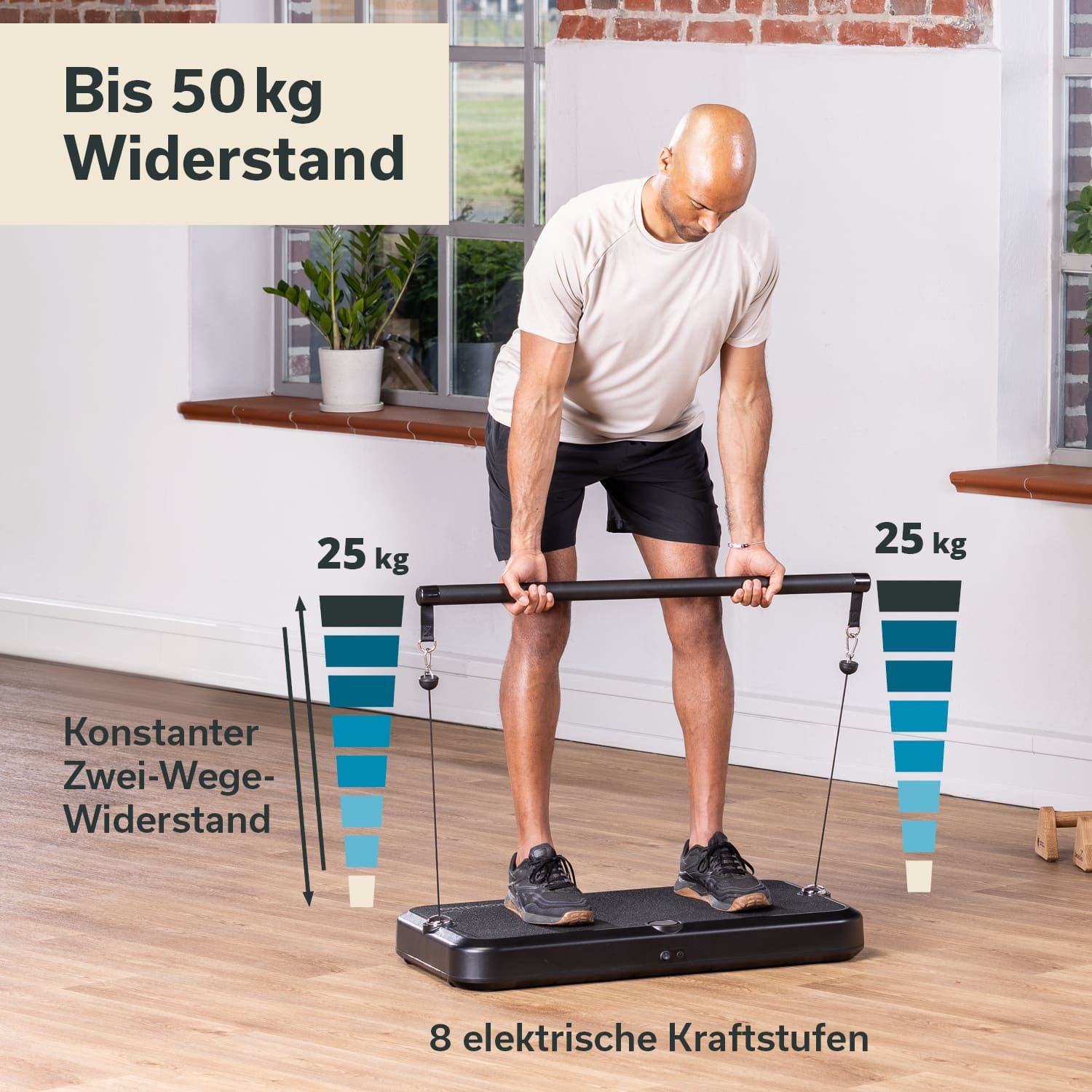 Skandika Vibrationsplatte Smart Training Station, Kraftstation, Fitnessgerät für Zuhause, 50 kg Seilzug, Multifunktion Home-Gym Equipment, Ganzkörpertraining