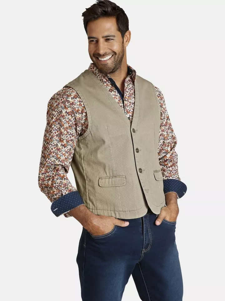 jan vanderstorm Anzugweste TORELL Freizeitweste in Jeans-Optik