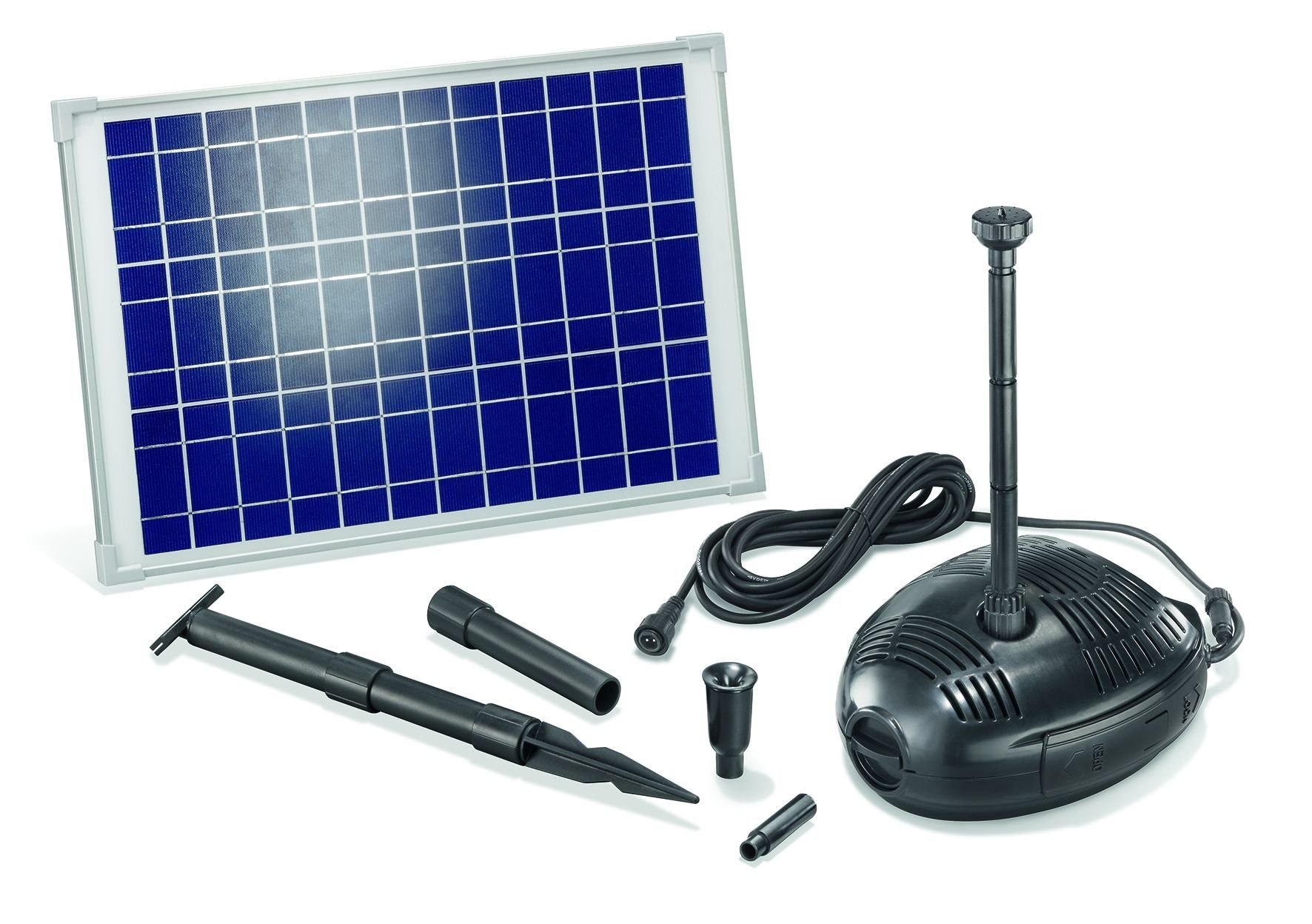 esotec Solarpumpe Solar Teichpumpenset Roma 25W Solarmodul 1300 l/h