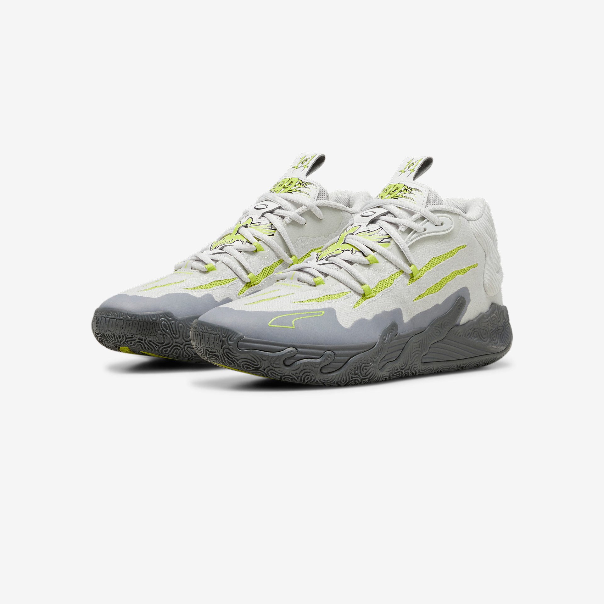 PUMA Puma LaMelo Ball MB.03 Chino Hills Grey Lime Sneaker PUMA Puma LaMelo Ball MB.03 Chino Hills Grey Lime Sneaker