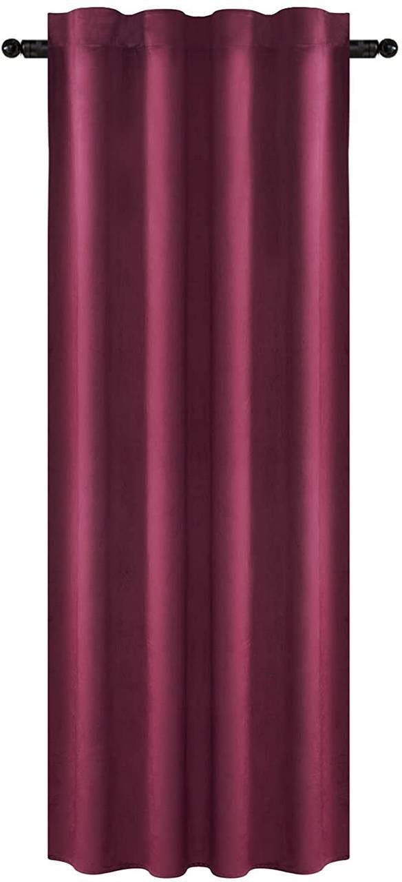 Vorhang, Woltu, Multifunktionsband (1 St), blickdicht, mit Kräuselband blickdicht 300g/m² bordeaux | Thermovorhänge