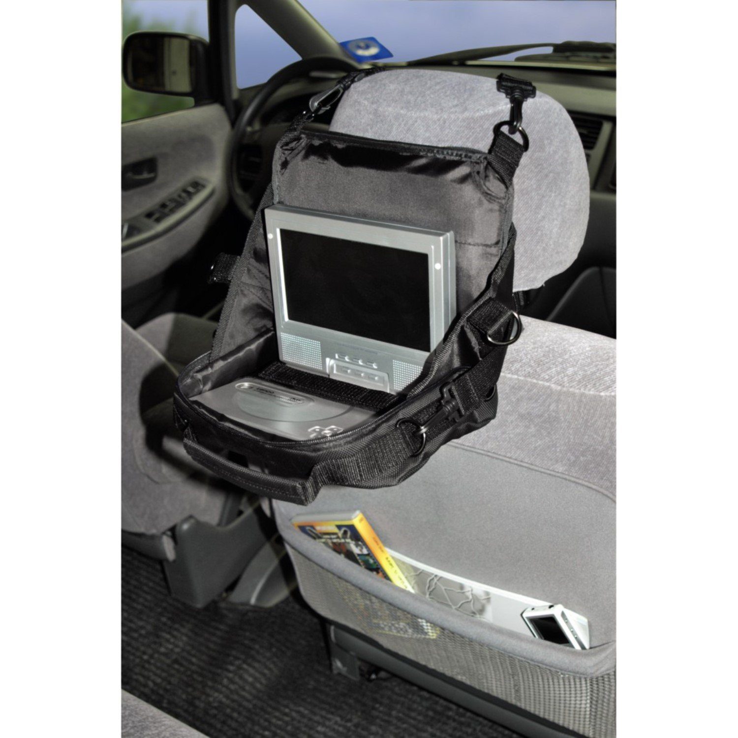 Hama DVD-Player-Tasche Tasche Hülle tragbarer Rückbank-Entertainment Kopfstütze, Kfz-Halterung Auto PKW DVD-Player, Mit für CD