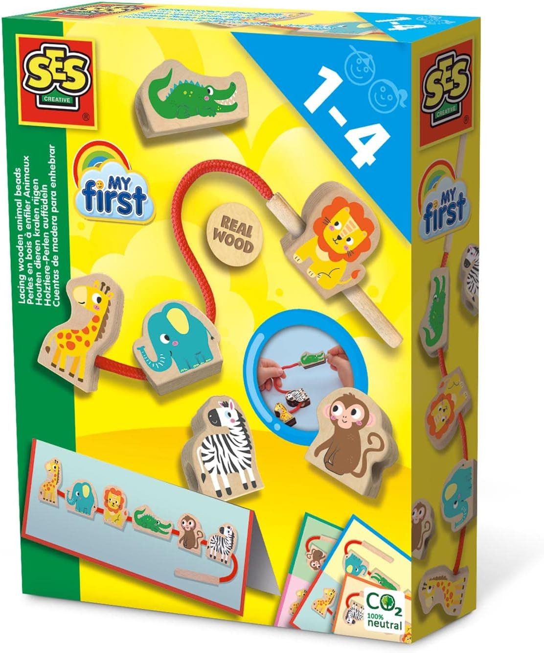 SES Creative Spiel SES Holztiere-Perlen Set - Kreative Крафтовий бісер für Kinder