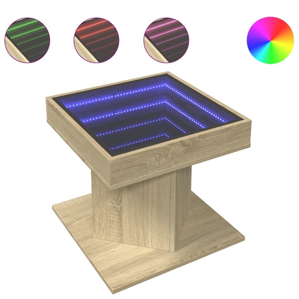 vidaXL Couchtisch LED-Couchtisch Sonoma Eiche 50x50x45 günstig online kaufen