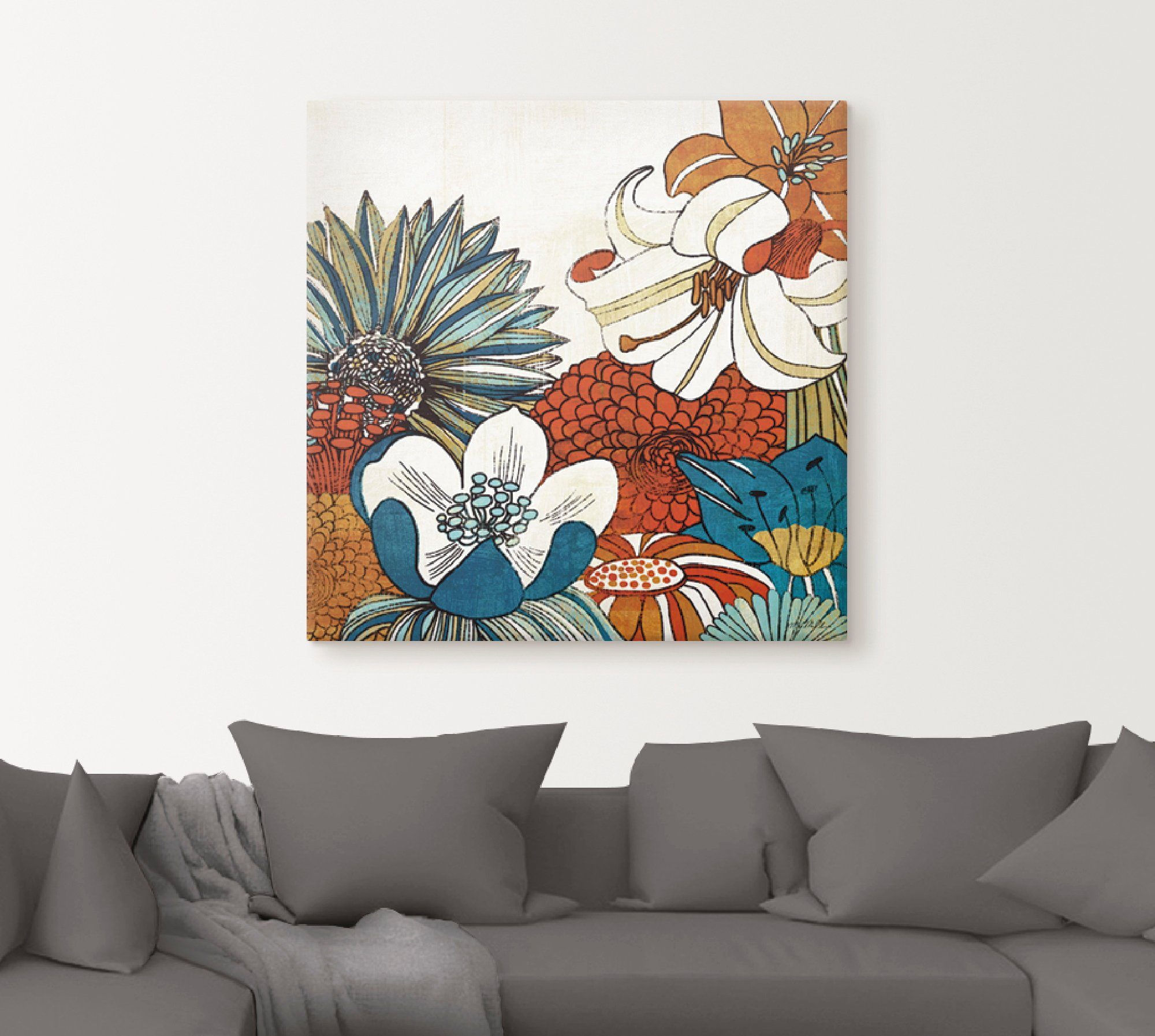 Artland oder Zeitgenössischer (1 St), Wandaufkleber Poster Blumen in als Garten Wandbild Leinwandbild, Größen versch. II,