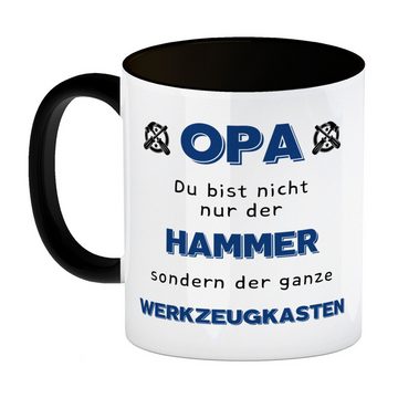 speecheese Tasse Opa Kaffeebecher in schwarz mit Spruch Du bist nicht nur der Hammer