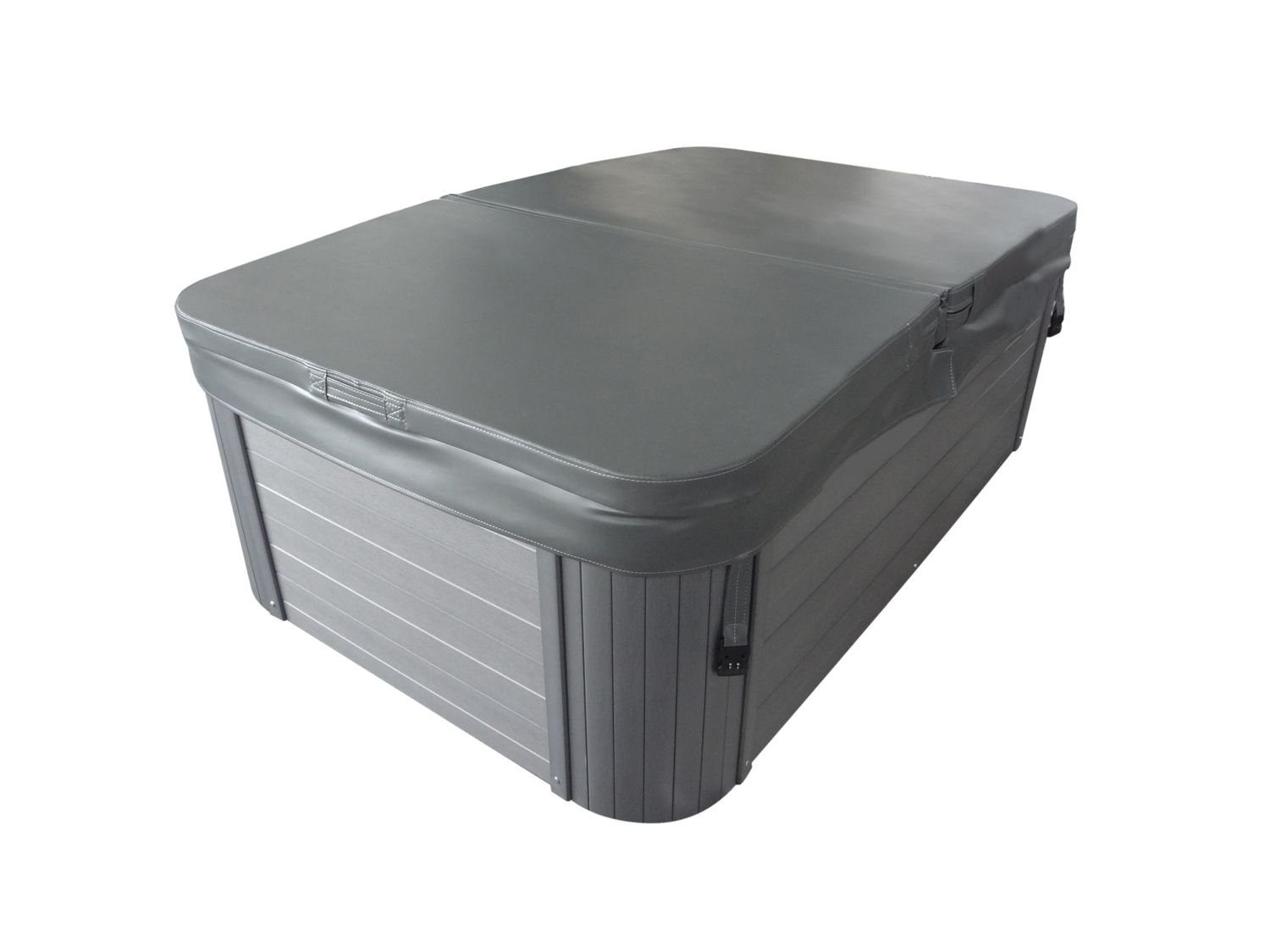 TroniTechnik Whirlpool Outdoor Whirlpool Tino Spa Weiß/Silber Marmoriert, Aufstellbecken, Freistehend, (1-tlg., Ozon Reinigung, Massagefunktion, Farblicht), BALBOA, ARISTECH Acryl, Farblicht, 29 Düsen, doppelter Isolierung
