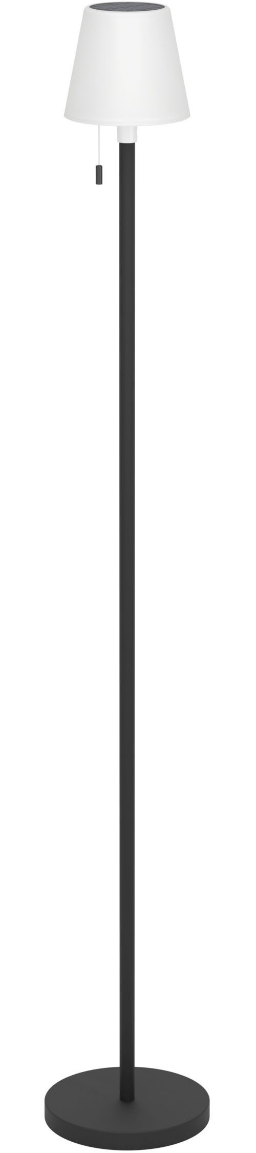 EGLO Stehlampe MONTAPALMA-L Stehlampe - Stahl - SOLAR-LED - 2,2W - IP54, Dimmfunktion, Ein-/Ausschalter, Farbwechsel, RGB, USB-Anschluss mit Ladefunktion, mehrere Helligkeitsstufen, LED fest integriert, RGB, Warmweiß, Standleuchte, Leselampe, Wohzimmer, Schlafzimmer, H140 x Ø15 cm