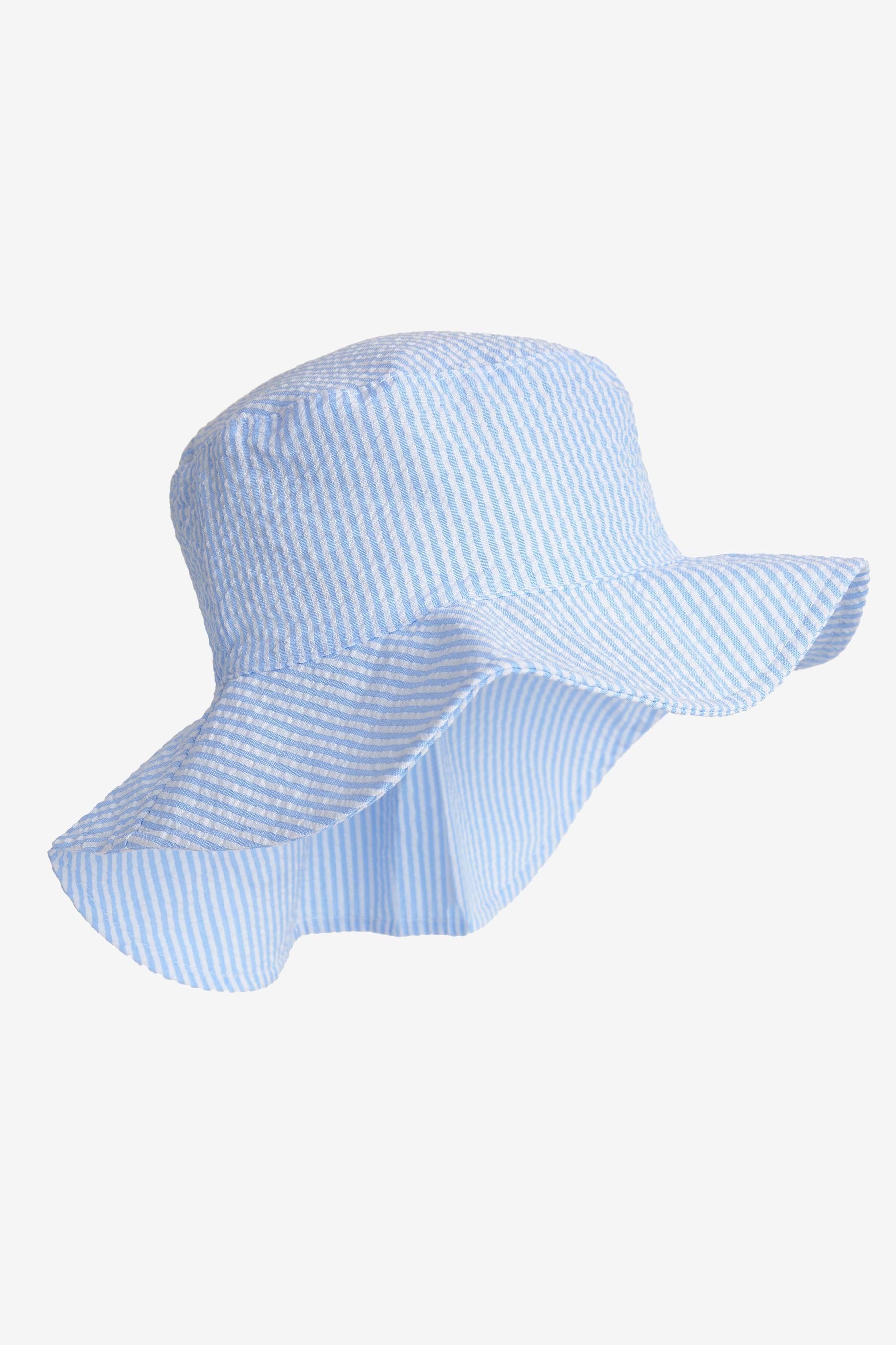 Next Sonnenhut Anglerhut mit Nackenbedeckung und Stickerei (1-St) Blue Stripe