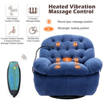 Ulife TV-Sessel Relaxsessel Massagesessel, mit Vibration und Wärme, Handyhalterung, Aufstehhilfe