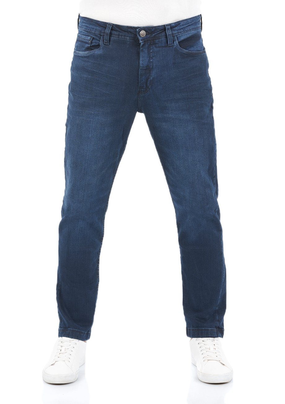 riverso Straight-Jeans Herren Jeanshose RIVChris Regular Fit Denim Hose mit Stretch Dark Blue Denim (D233)