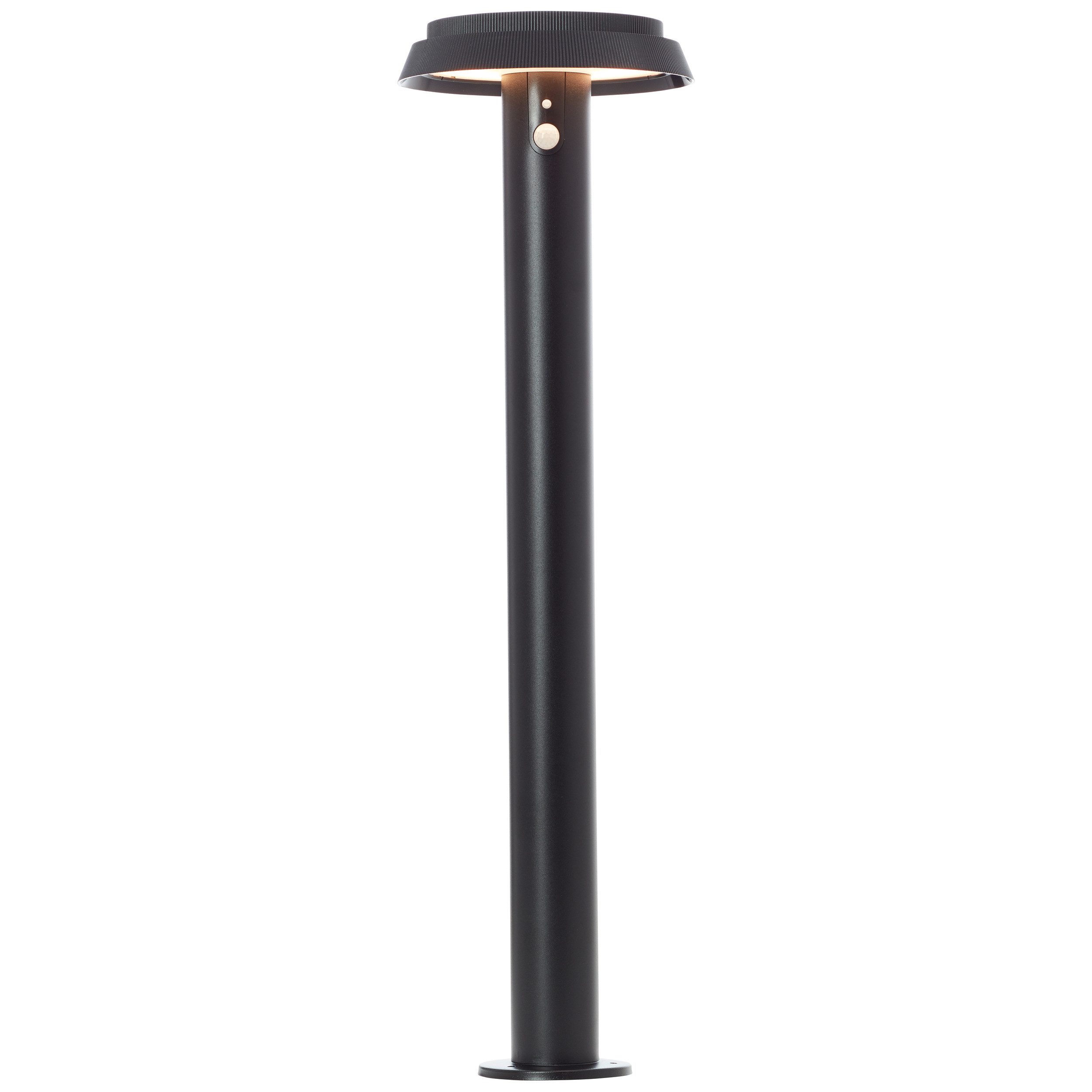 Brilliant LED Außen-Stehlampe Alvero, Bewegungsmelder, LED fest integriert, Warmweiß, LED Außenstehleuchte, Solar, 70 cm, 500 lm, 3000 K, Metall, schwarz
