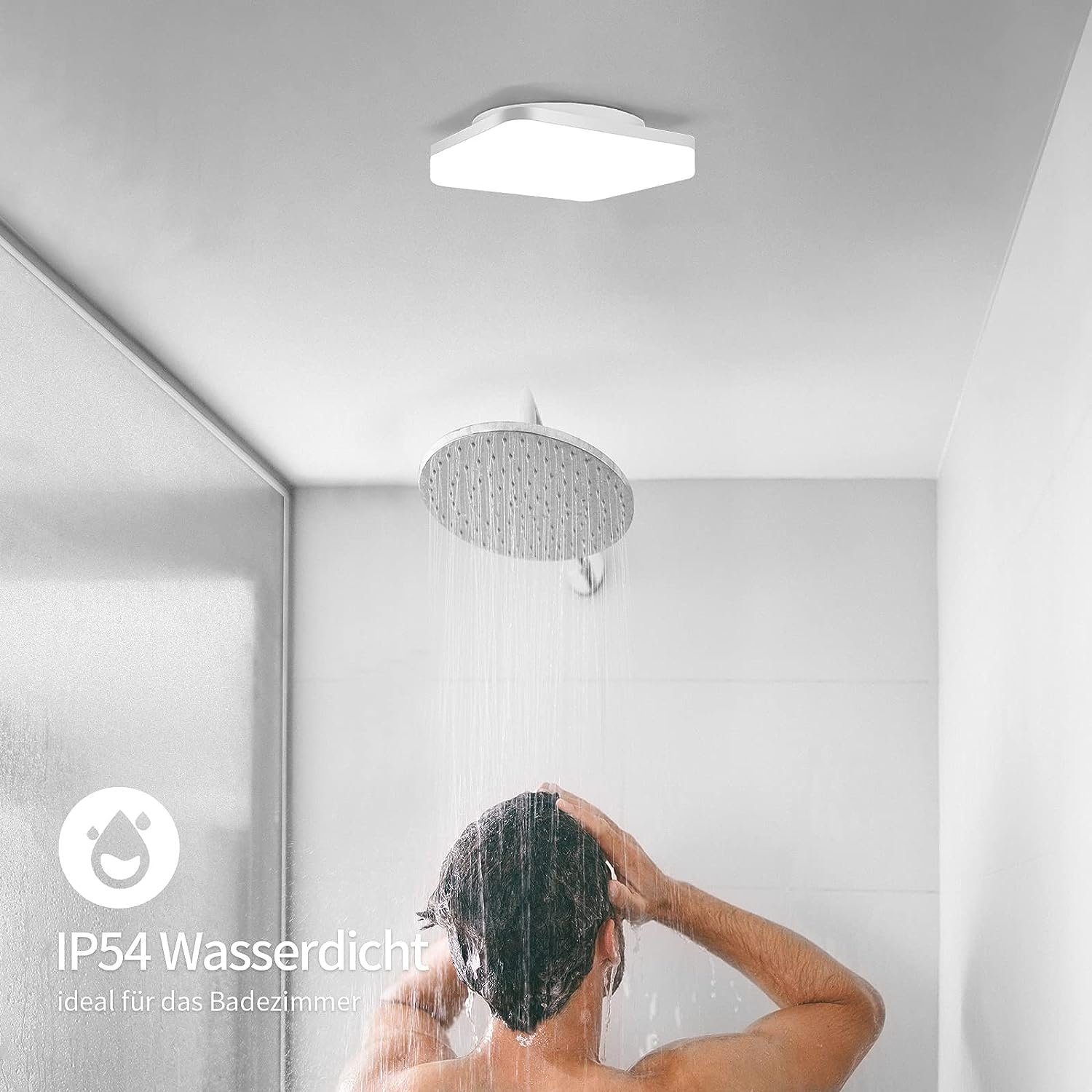 Nettlife LED Panel deckenleuchte Badezimmer Deckenlampe Flach 18W IP54,  Wasserdicht, LED fest integriert, Kaltweiß, für Schlafzimmer Wohnzimmer  Küche Esszimmer | Deckenlampen