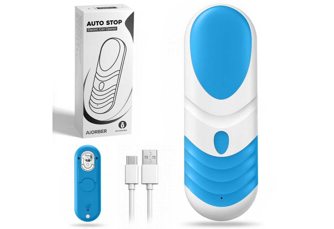 BBWL Elektrischer Dosenöffner freihändig, USB-C wiederaufladbar, für runde/ovale/eckige Dosen, sicher & hygienisch, automatische Abschaltung