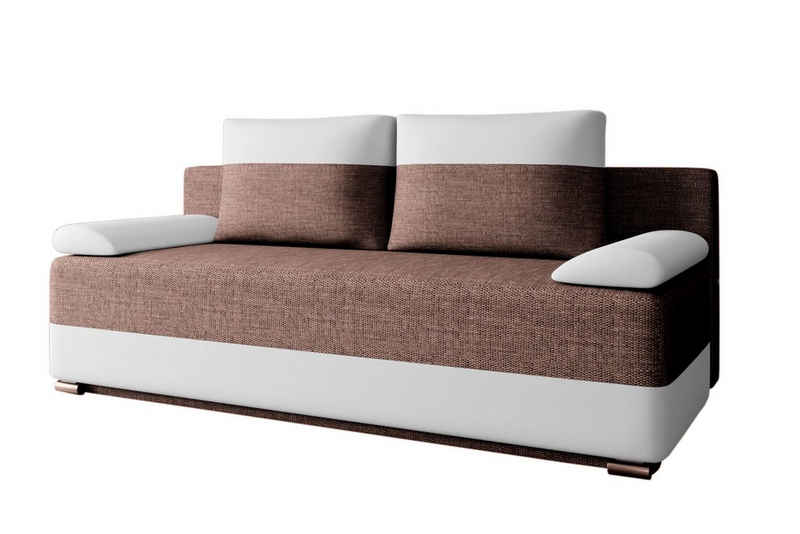 MOEBLO Schlafsofa ATLANTA, Schlafcouch Sofa Couch für Wohnzimmer Schlafsofa Federkern Sofagarnitur Polstersofa mit Bettfunktion, mit Schlaffunktion und Bettkasten, - (BxHxT): 200x90x96 cm