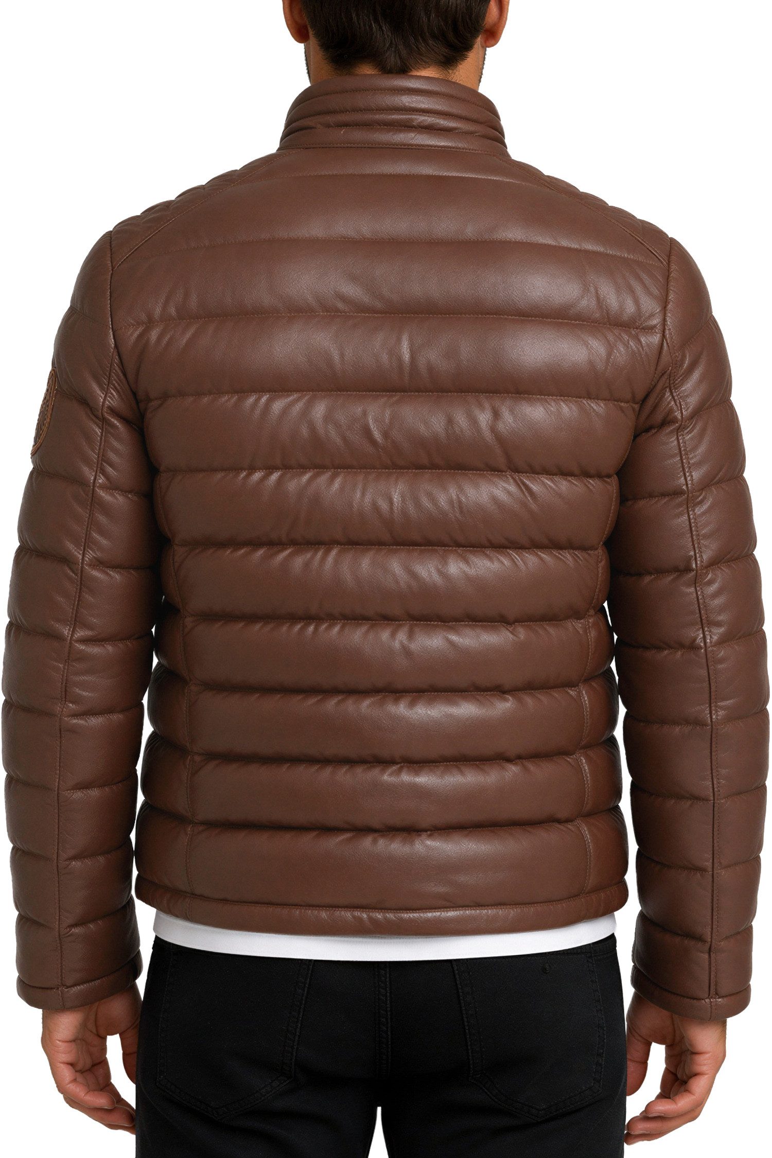 Reichstadt Bomberjacke Herren Regular Fit Jacke Echtleder 19RS016 Zweiwege-Reißverschluss – Bild 2 von 5