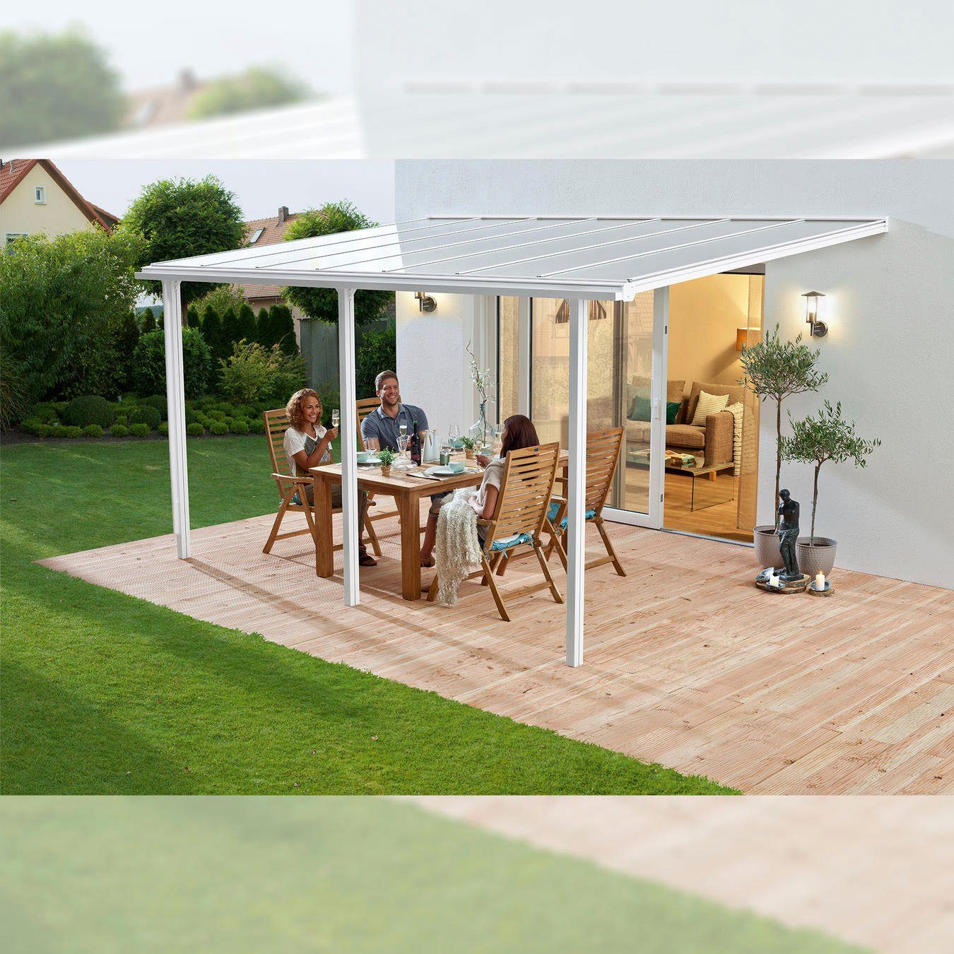 Beckmann Terrassendach TREND Gr. 3, BxT: 435x250 cm, Bedachung Doppelstegplatten