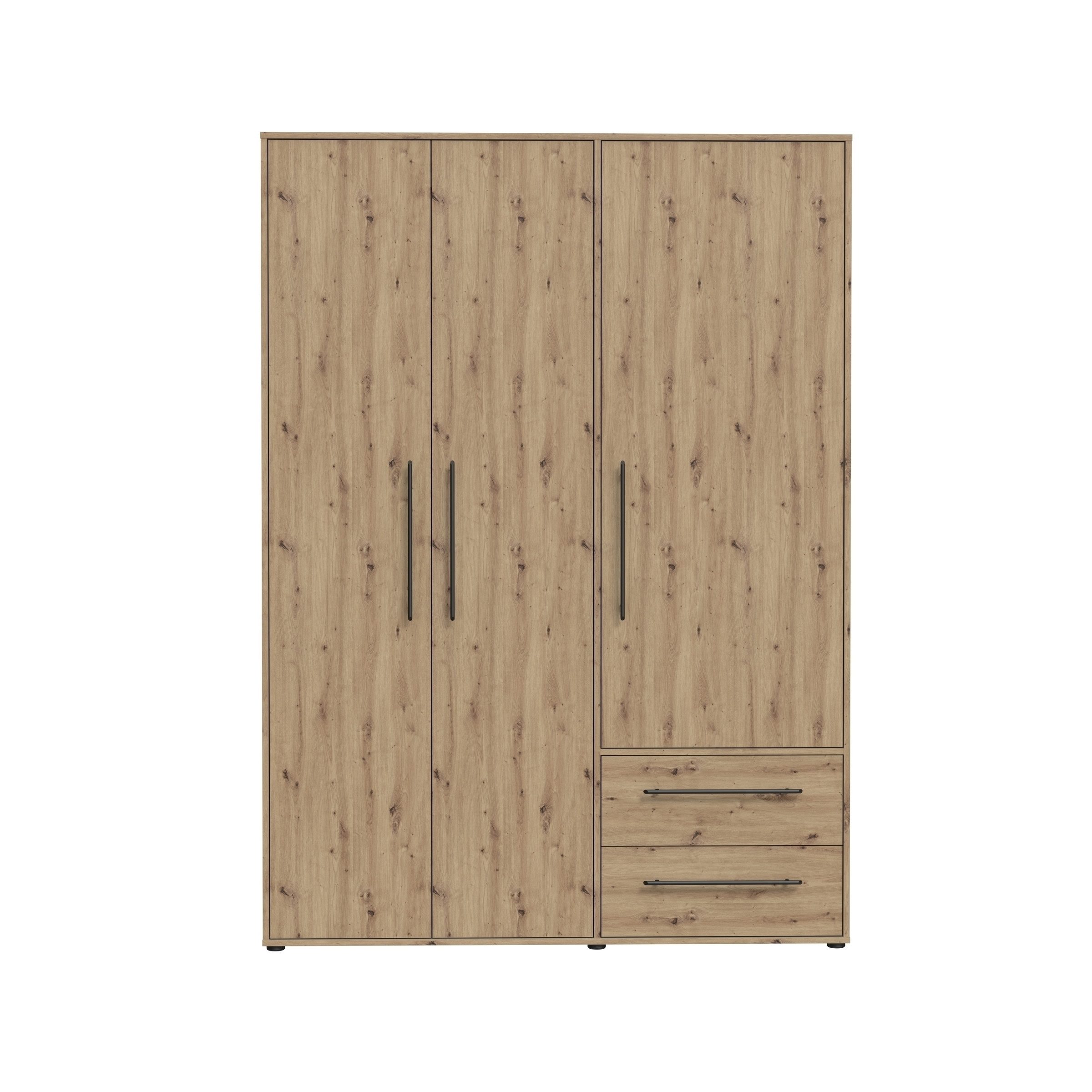 PREISBRECHER Drehtürenschrank MOKKARIS in Artisan Eiche Dekor - 144,4x200,1x58,8cm (BxHxT)