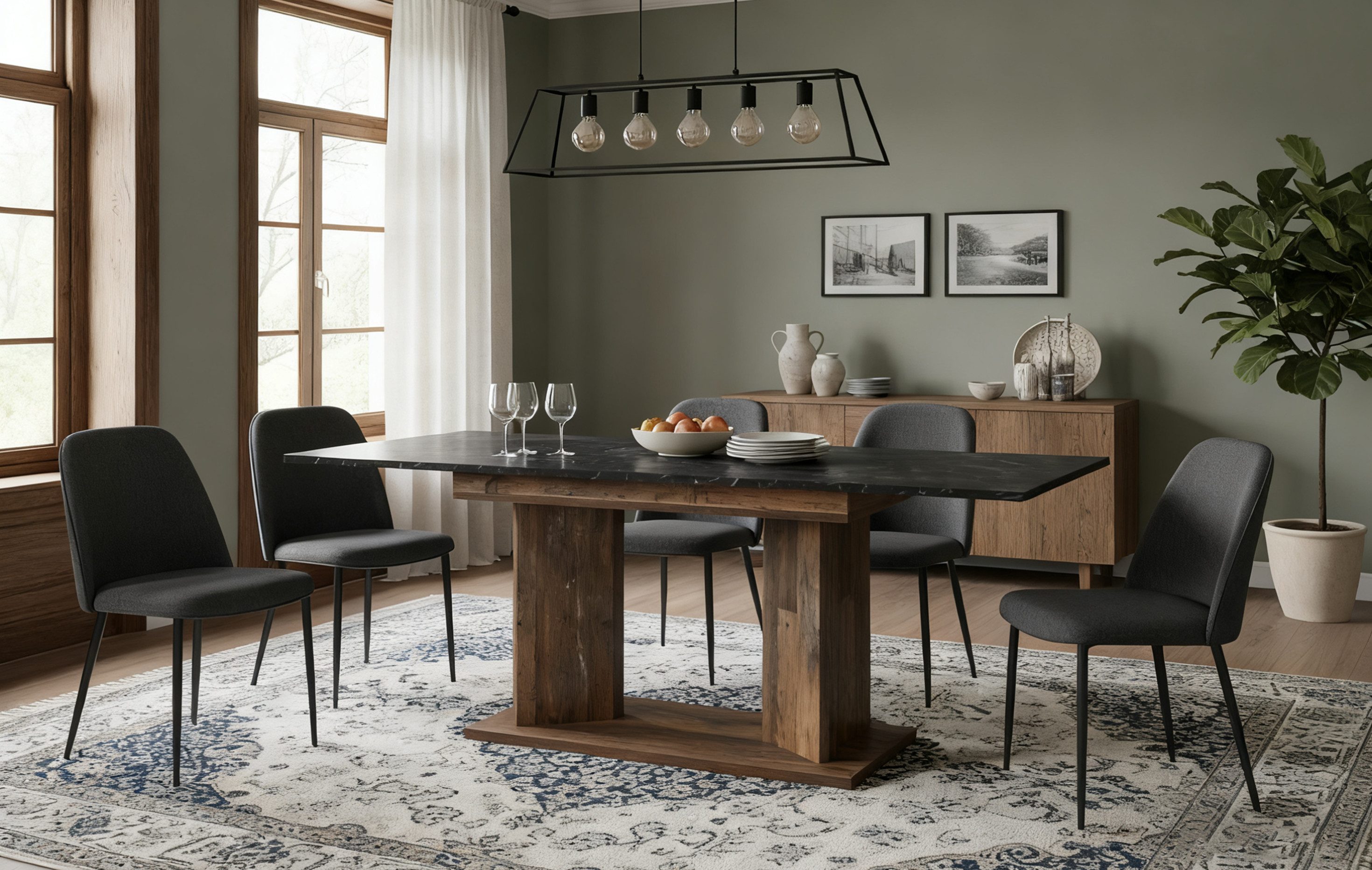 B&D home Säulen-Esstisch VIVIAN, ausziehbar, 120-160cm, günstig online kaufen