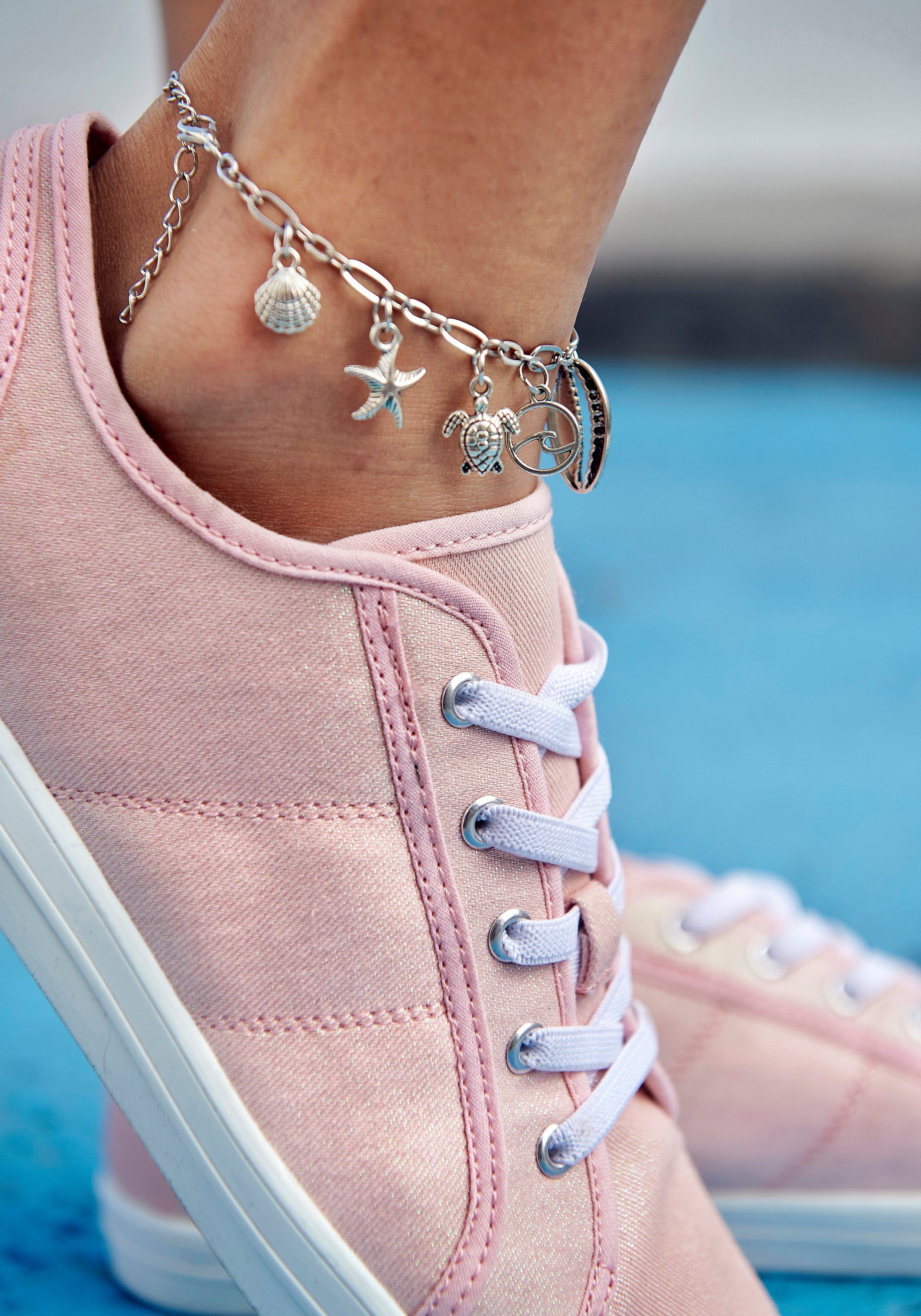 LASCANA Fußkette mit Anhänger, Seestern,Muschel,Schildkröte,Fußketten Set,F günstig online kaufen