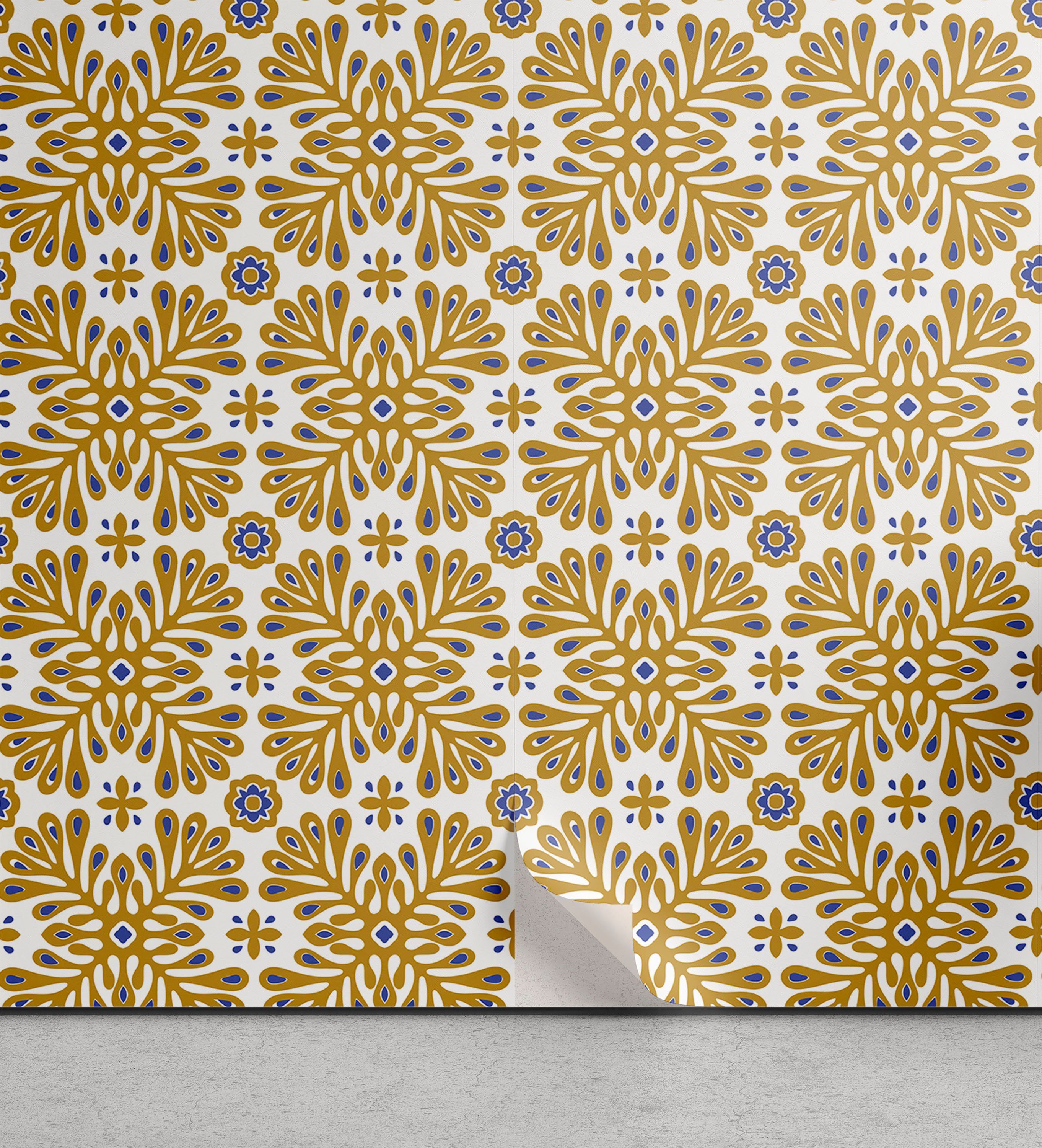 Abakuhaus Vinyltapete selbstklebendes Wohnzimmer Küchenakzent, marokkanisch Floral Inspired Mosaik