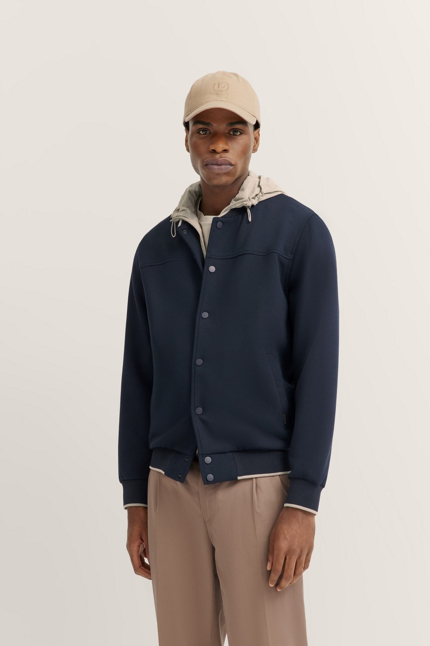 bugatti Sweatjacke mit sportlichem Collegekragen