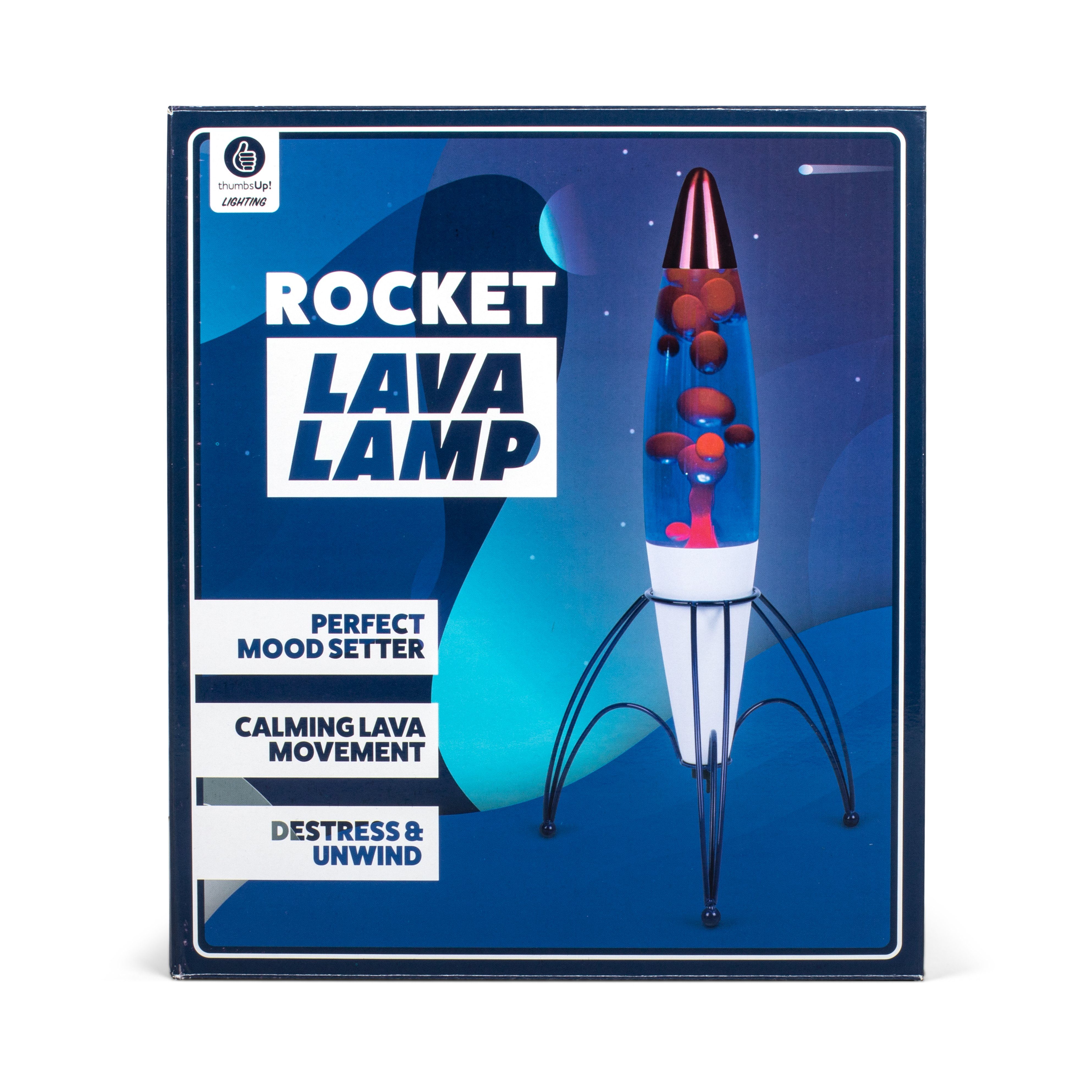 Rakete Thumbs & rot Nachttischlampe Up Lavalampe blau