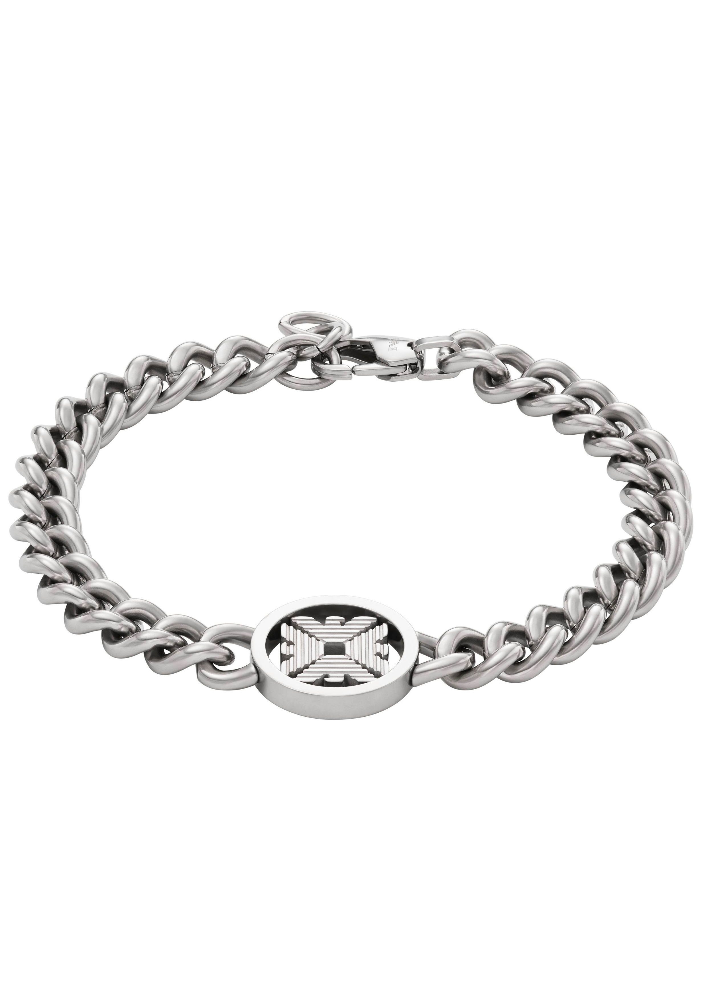 Emporio Armani Edelstahlarmband KREIS, RUND, LOGO, günstig online kaufen