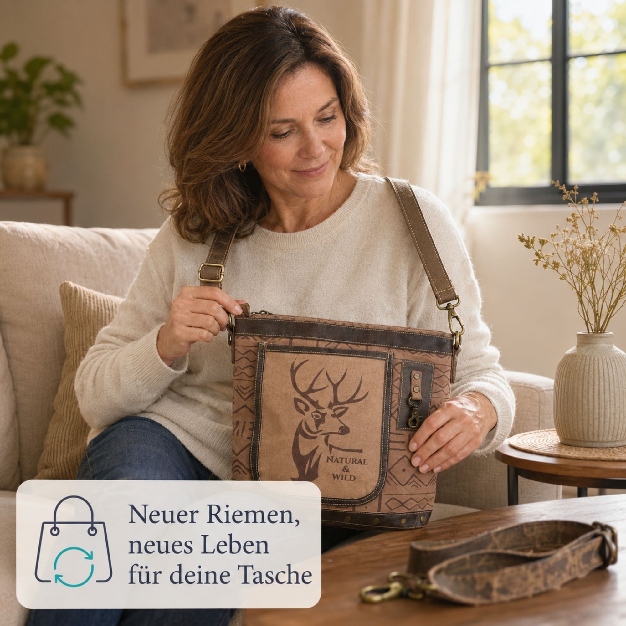 Sunsa Schulterriemen Schulterriemen Taschenhenkel Schultergurt Taschengriffe Taschengurt mit praktischen Karabiner, Stabil, verstellbar – Bild 2 von 5