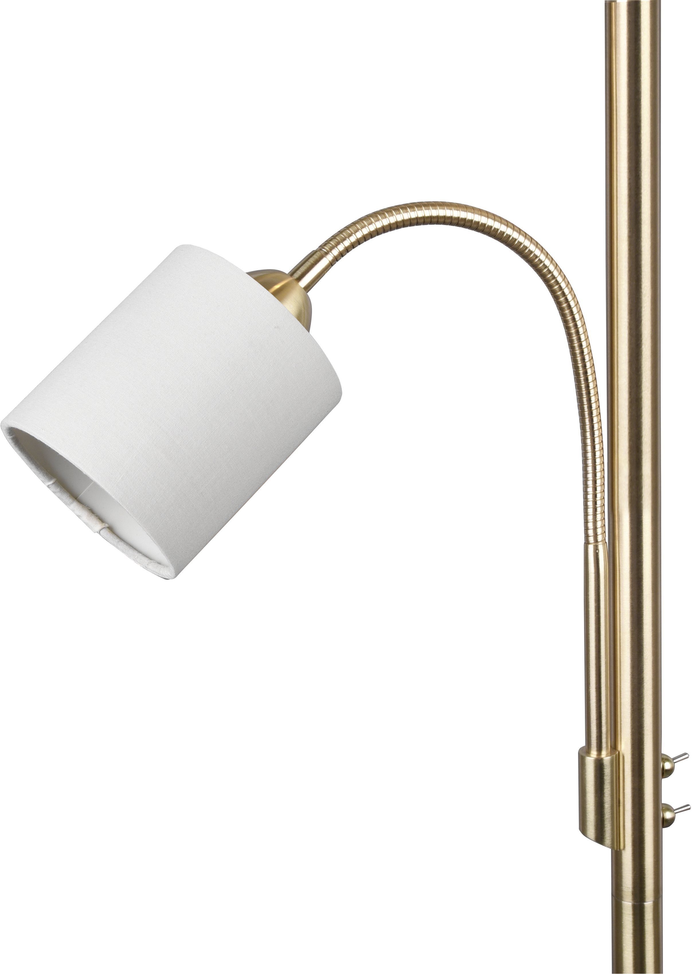TRIO Leuchten Stehlampe Hotel, ohne Leuchtmittel, mit flexibel einstellbarer Leseleuchte, getrennt schaltbar
