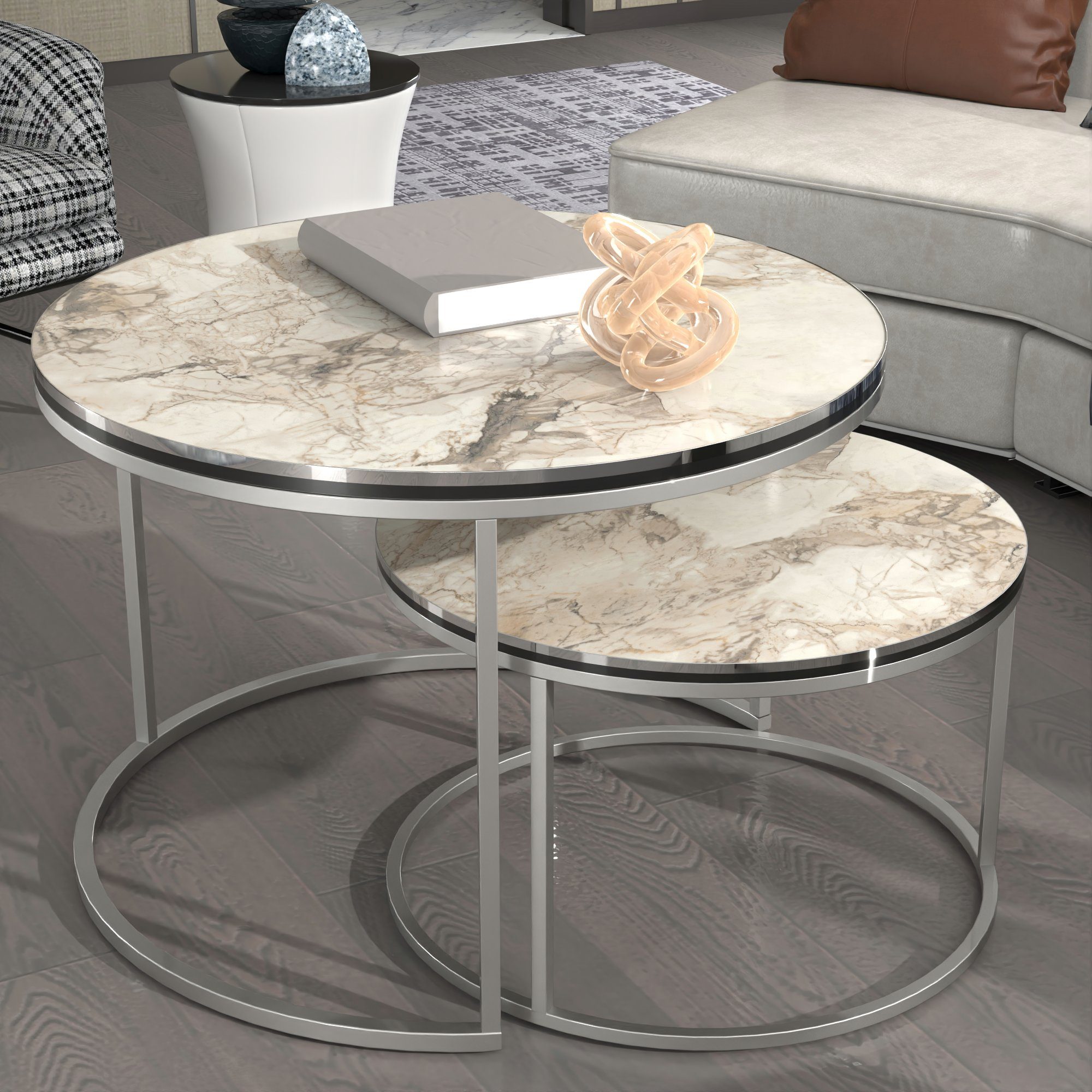 en.casa Couchtisch, »Skagen« Beistelltisch im 2er günstig online kaufen