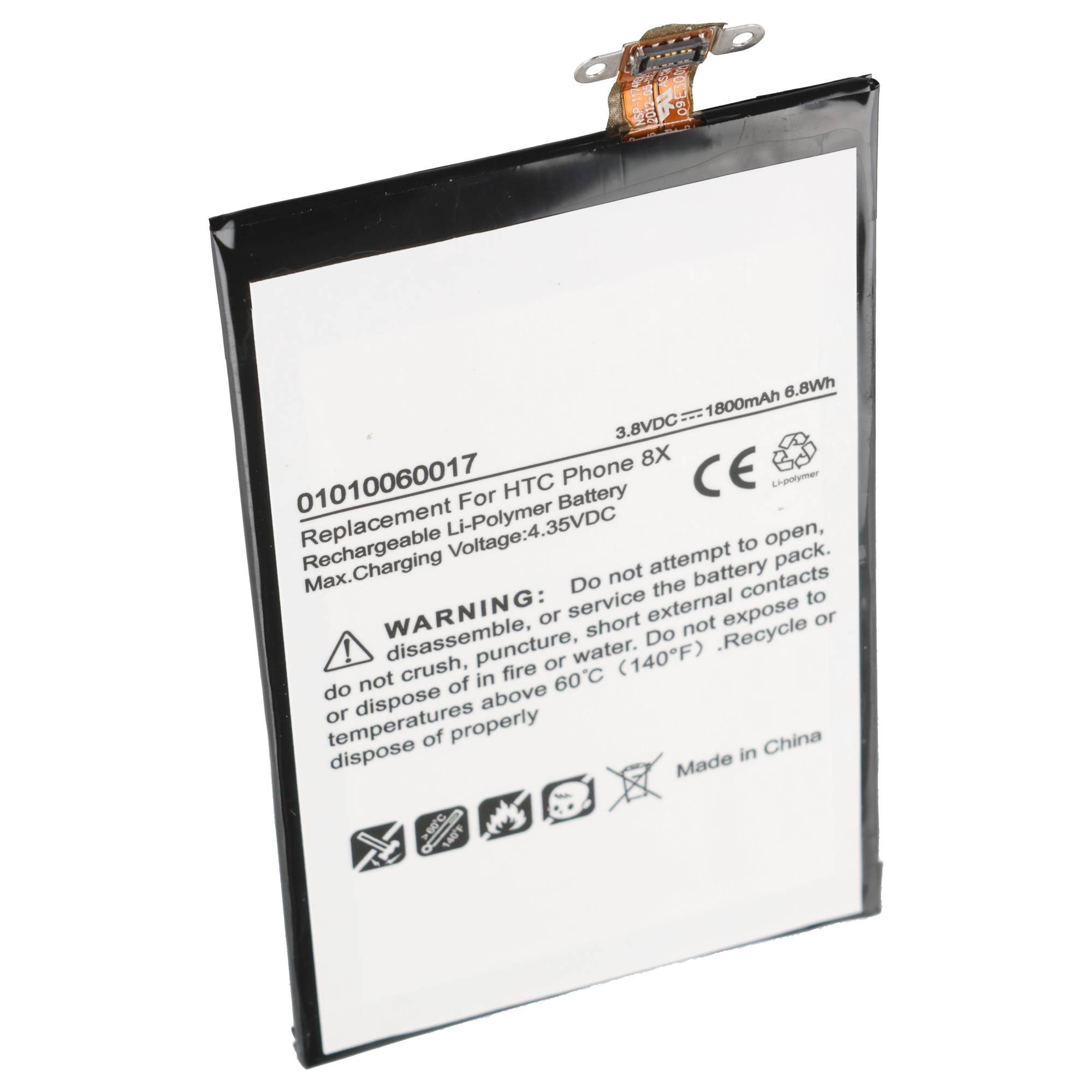 AccuCell Akku passend für den HTC Windows Phone 8X Akku 35H00199-01M, 35H00199 Akku 1800 mAh (3,8 V)