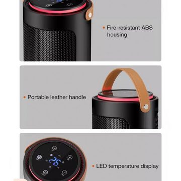 TechnoCLEAN Keramikheizlüfter Heizlüfter, LED Display, Touchbildschirm mit Fernbedienung, 4 Energieeinstellungen