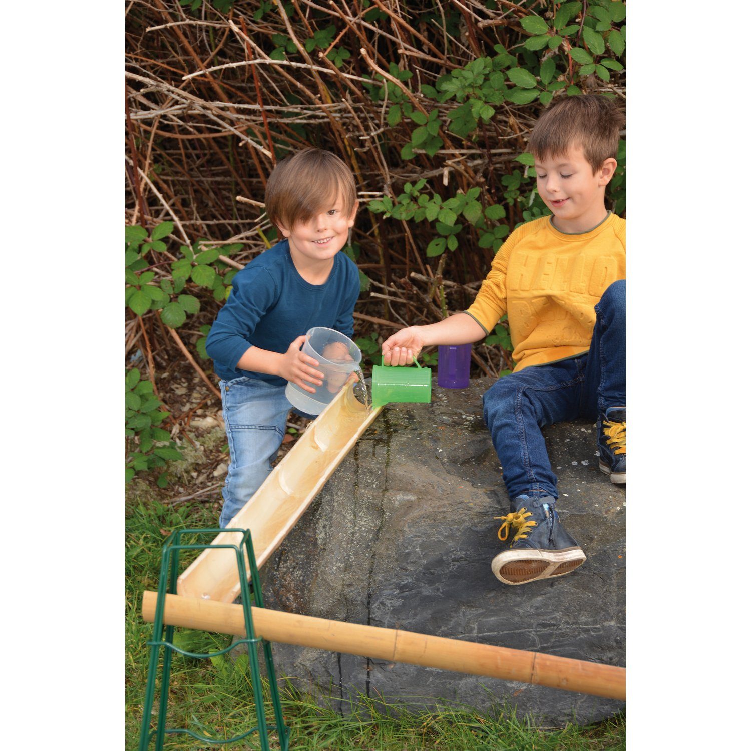 EDUPLAY Badespielzeug Bambus Rinnen 4er Set