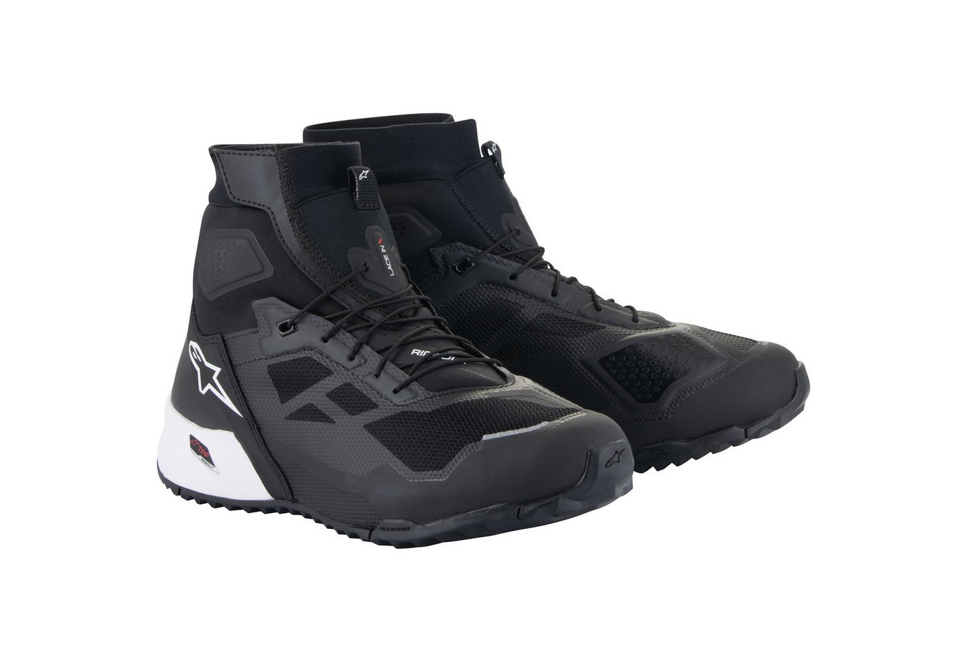 Alpinestars Alpinestars CR-1 Motorradschuhe schwarz / weiss Motorradstiefel (Packung, Antistatische und Öl- und Benzinfeste Sohle) motorradschuhe für herren