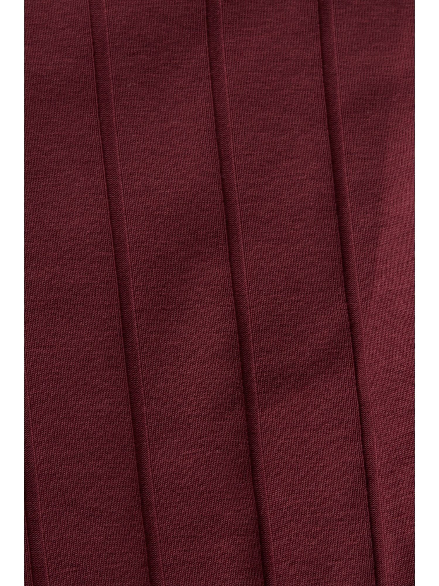 RED geripptem Esprit aus edc Jersey Rollkragenoberteil Langarmshirt BORDEAUX (1-tlg) by