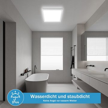 Nettlife LED Panel deckenleuchte Dimmbarmit Fernbedienung RGB Hintergrundleuchtung 28W, IP44 Wasserdicht, LED fest integriert, Warmweiß, Neutralweiß, Kaltweiß, für Schlafzimmer Kinderzimmer Wohnzimmer Küche Esszimmer