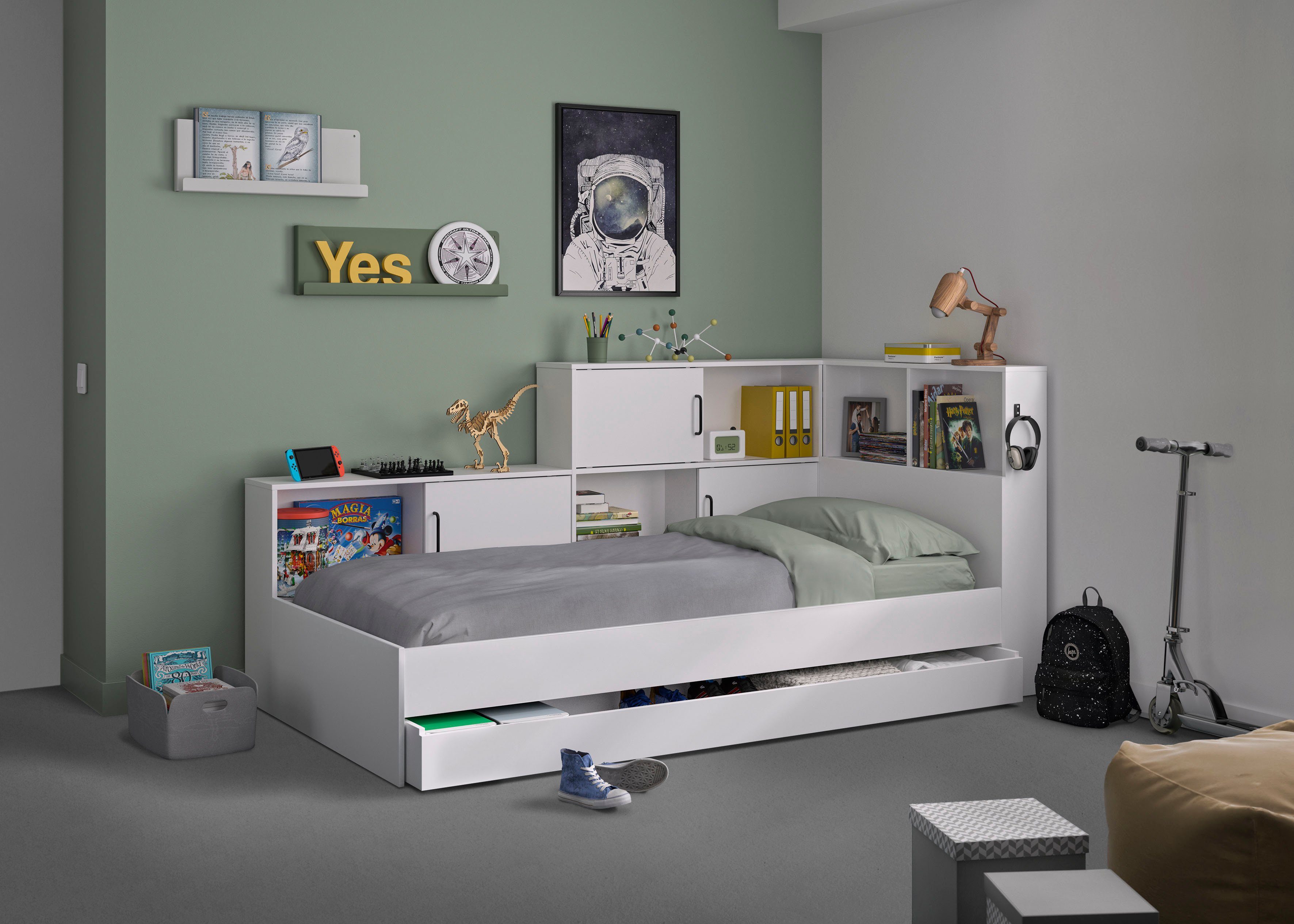 Gami Stauraumbett "Erwan", viel Stauraum, Made in France, verschiedene Farb günstig online kaufen