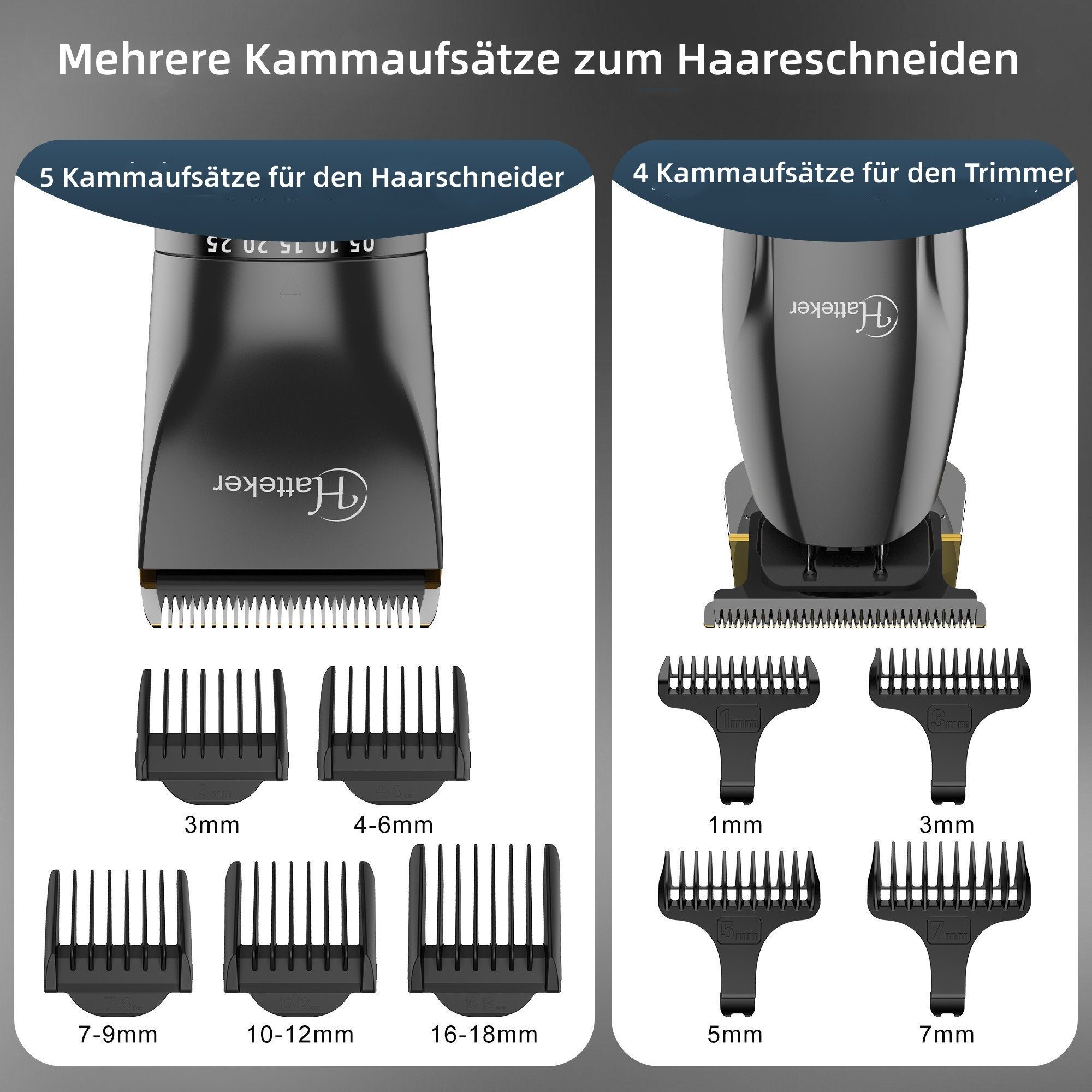 HATTEKER Haarschneider RFC695, T-Klinge Trimmer Bartschneider Wasserdicht