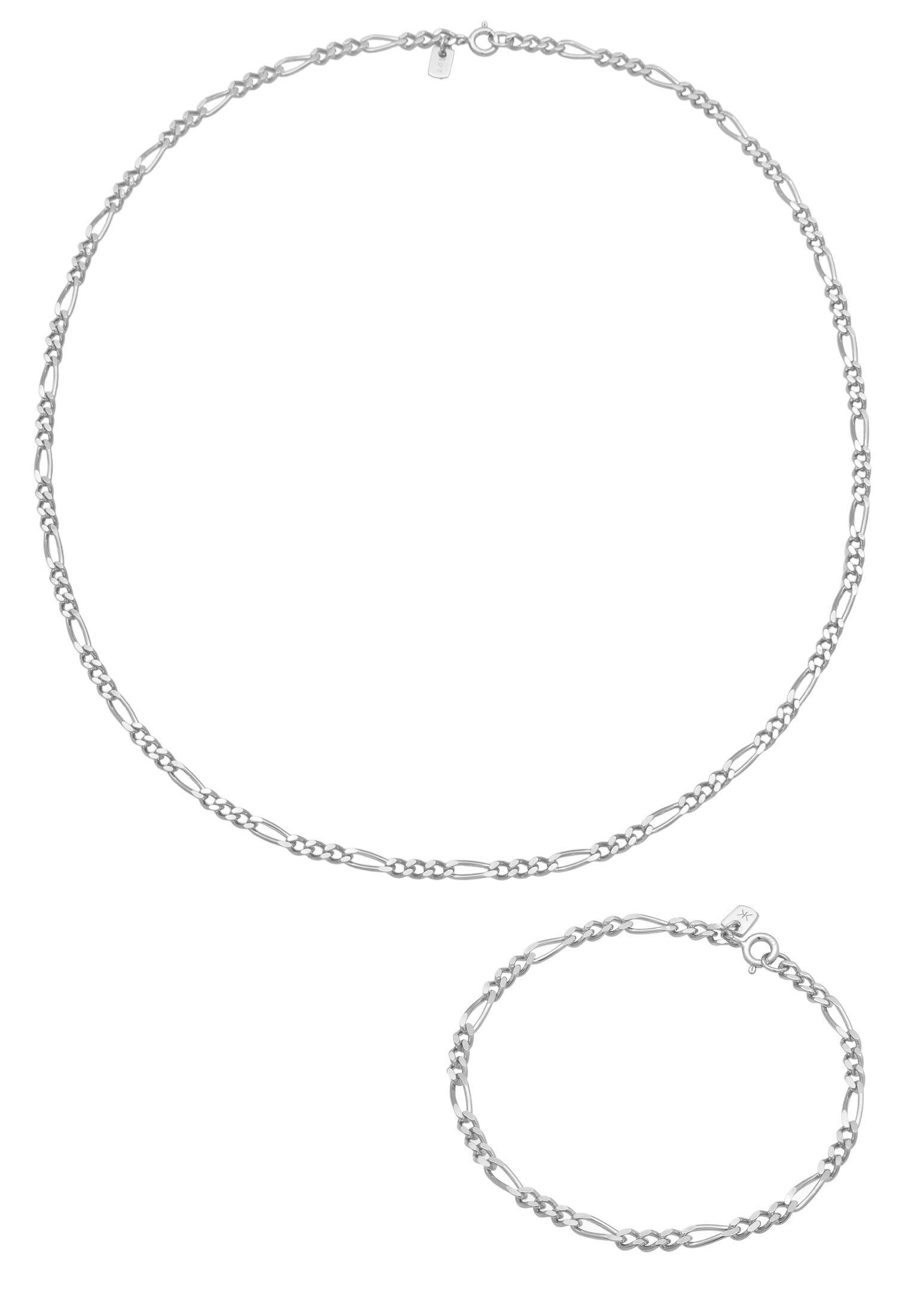 Kuzzoi Schmuckset Herren Kette Armband Figaro 925 Sterling Silber günstig online kaufen