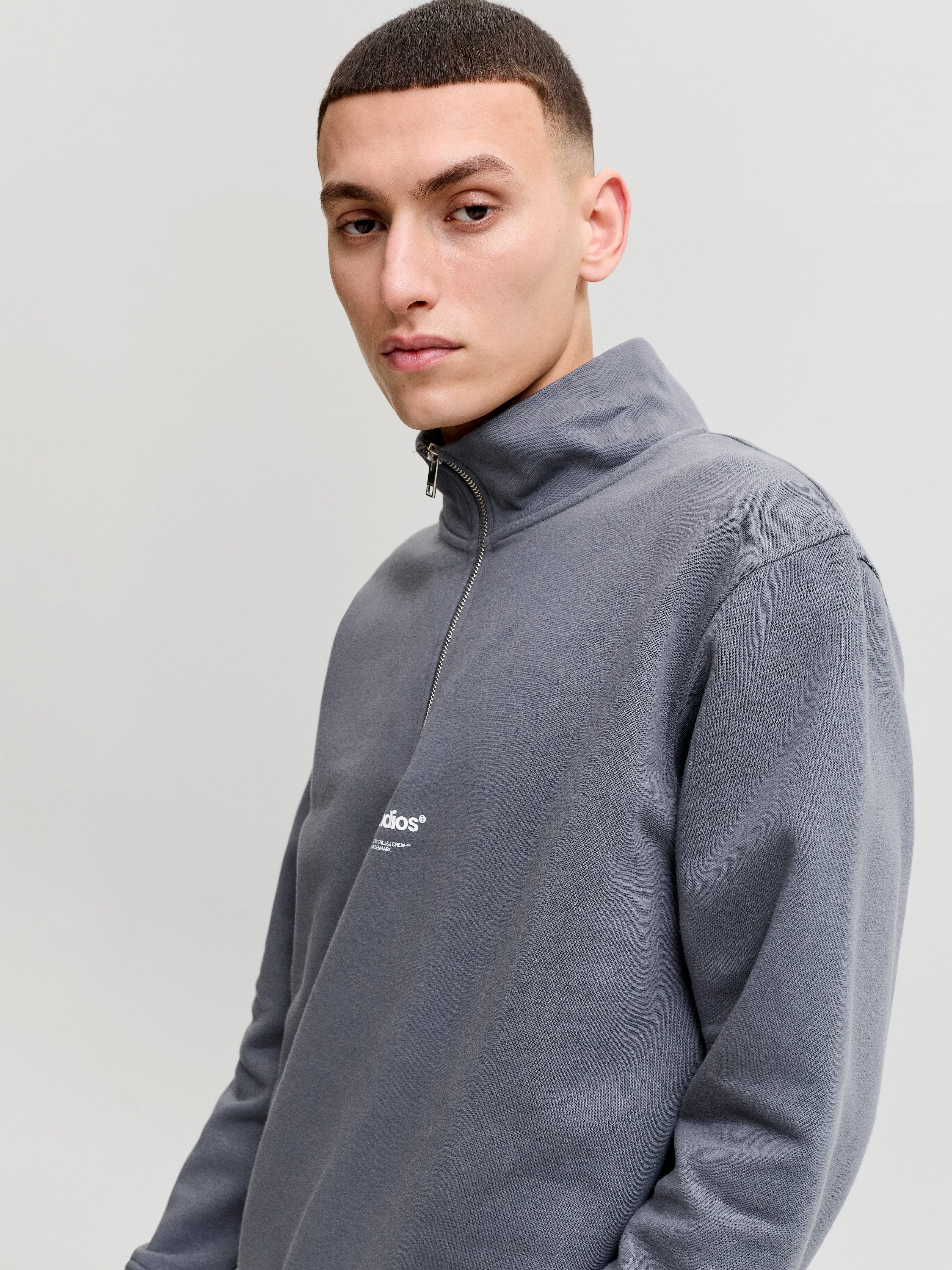 Jack & Jones Sweatshirt JJESOHO SWEAT QUARTER ZIP HN NOOS Baumwollmischung, relaxed fit